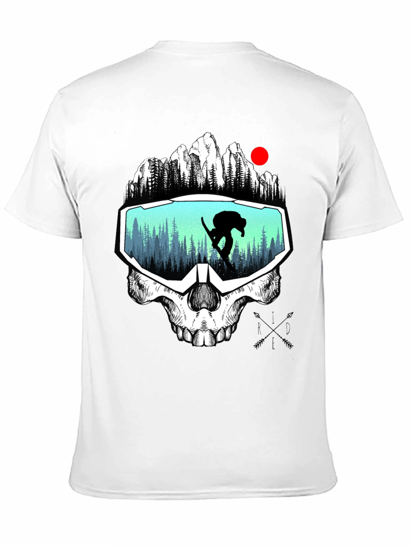 Skull Goggles Graphic Tee - Snowboarder Vision