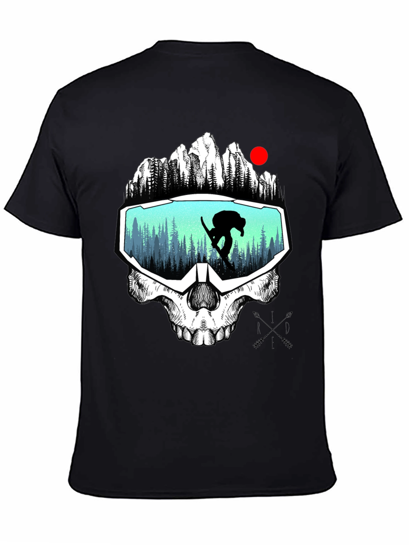 Skull Goggles Graphic Tee - Snowboarder Vision