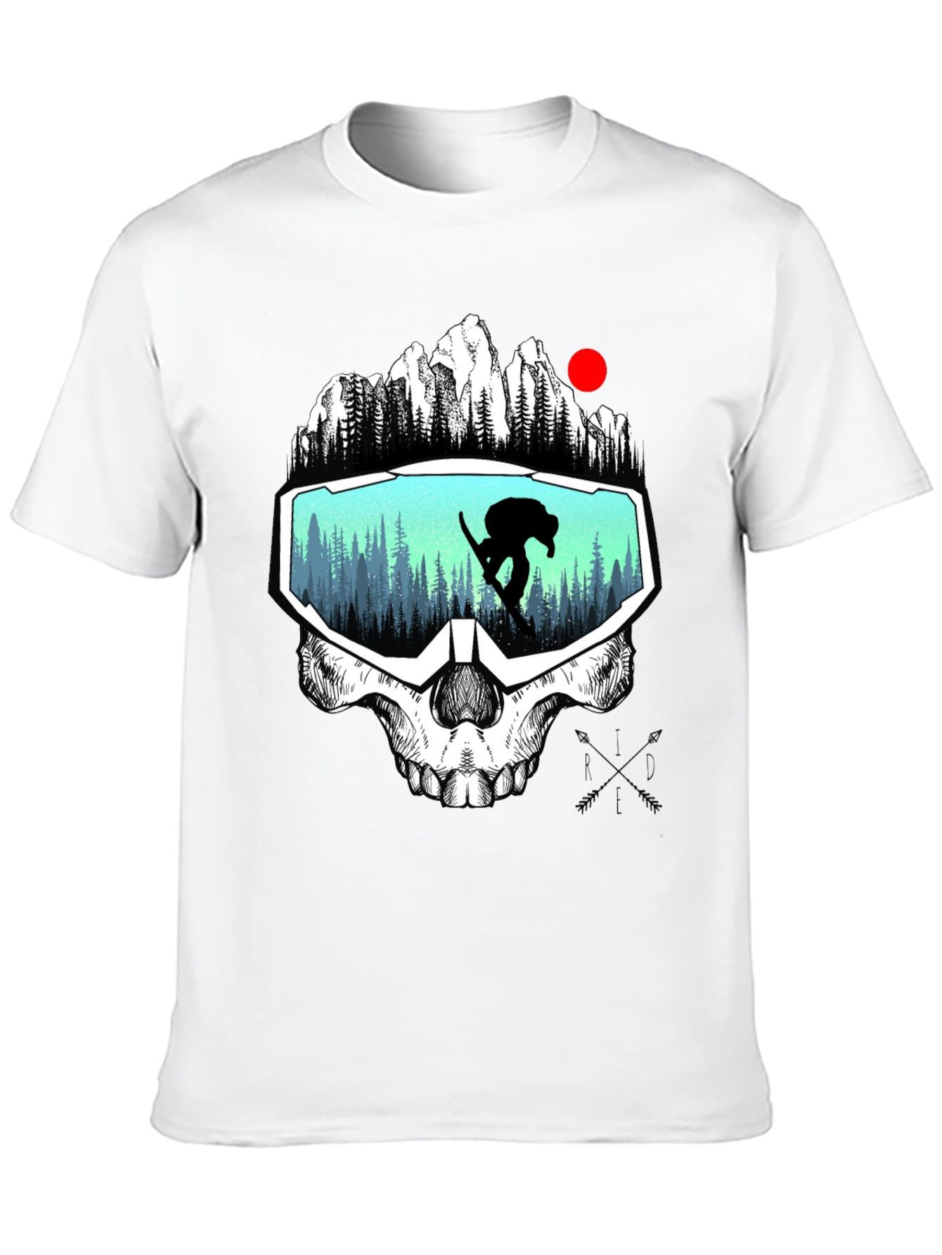 Skull Goggles Graphic Tee - Snowboarder Vision