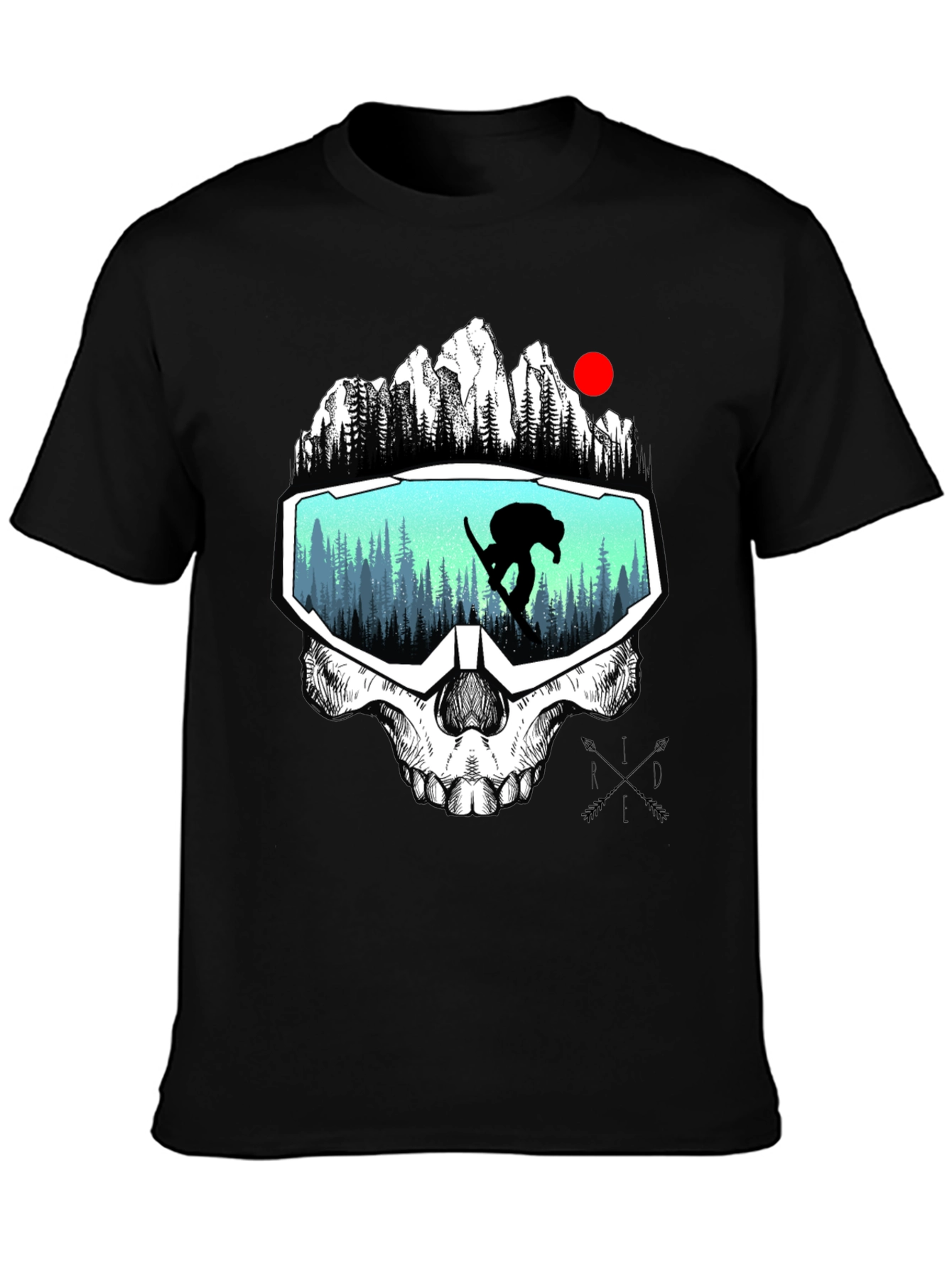 Skull Goggles Graphic Tee - Snowboarder Vision