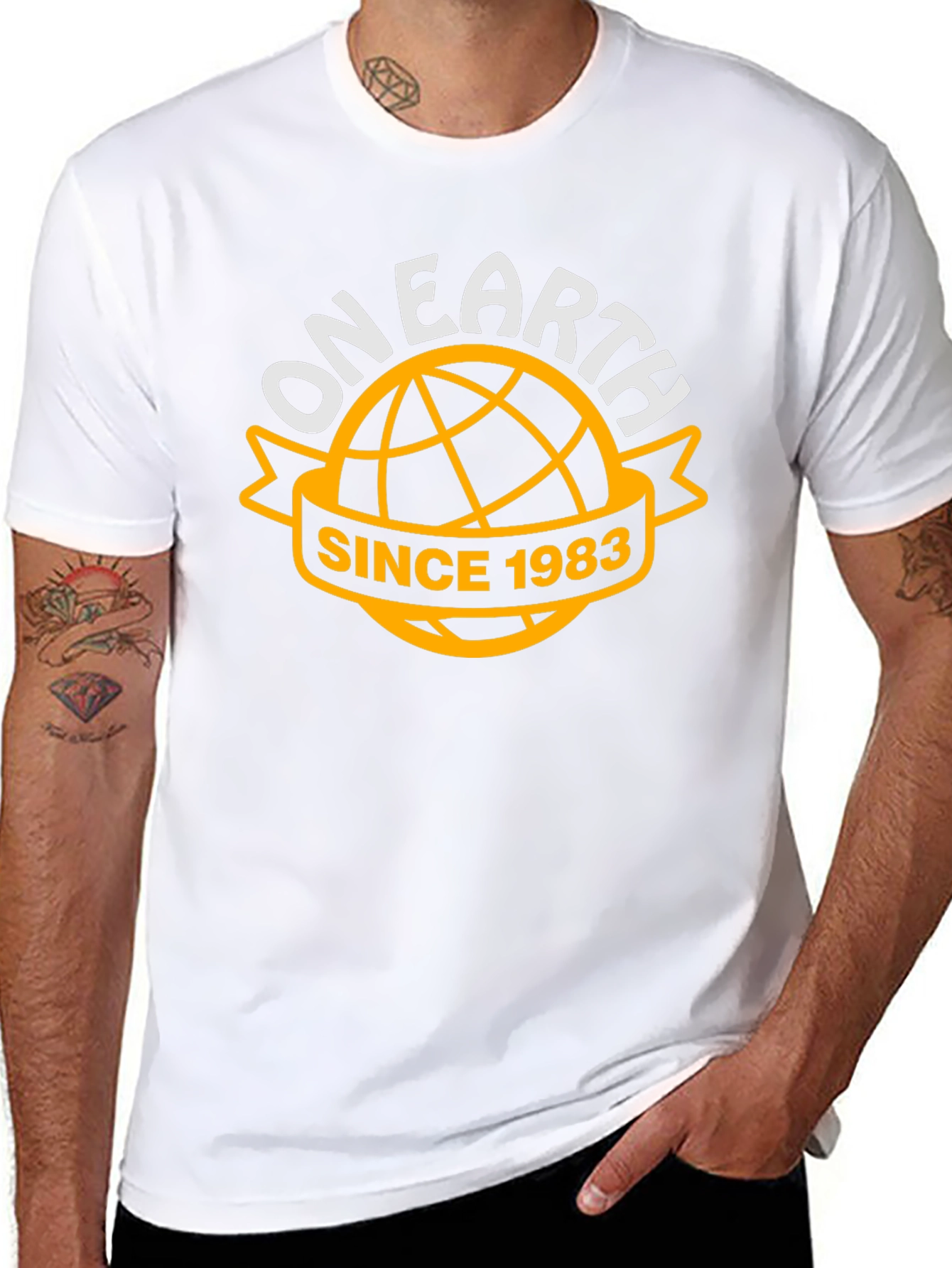 On Earth Since 1983 Black T-Shirt