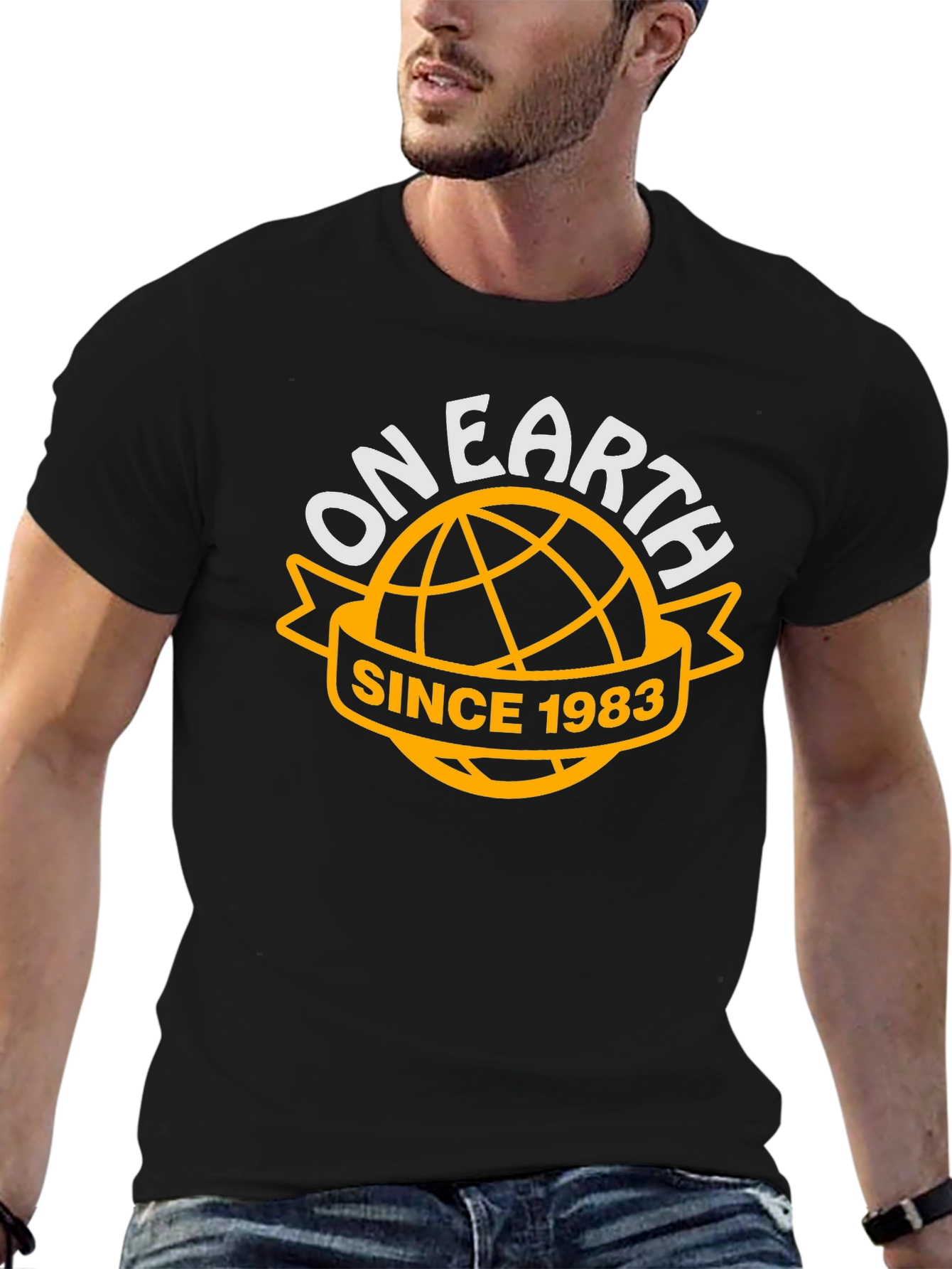 On Earth Since 1983 Black T-Shirt