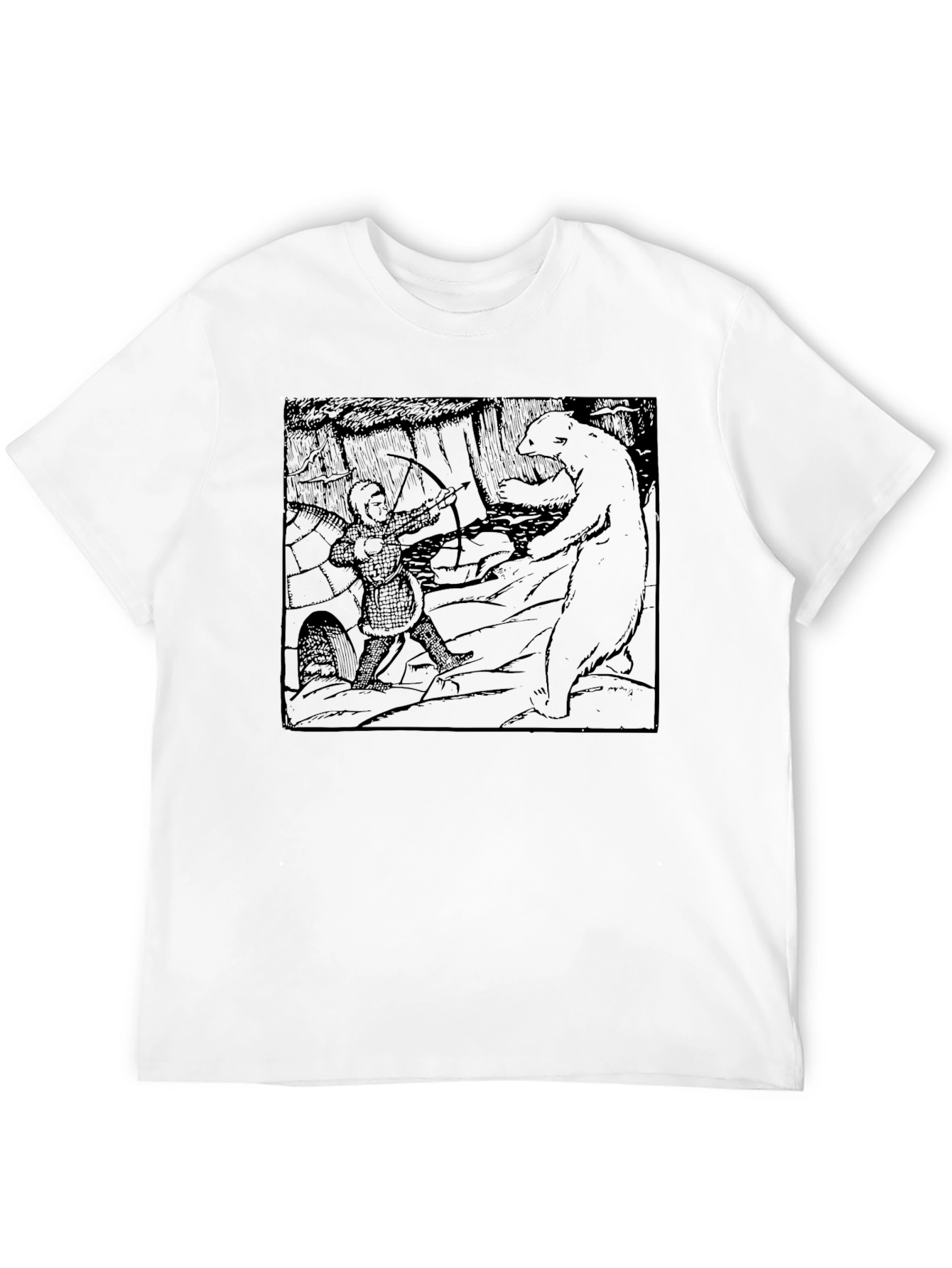 Archer vs Bear Graphic Tee - Black Cotton Blend