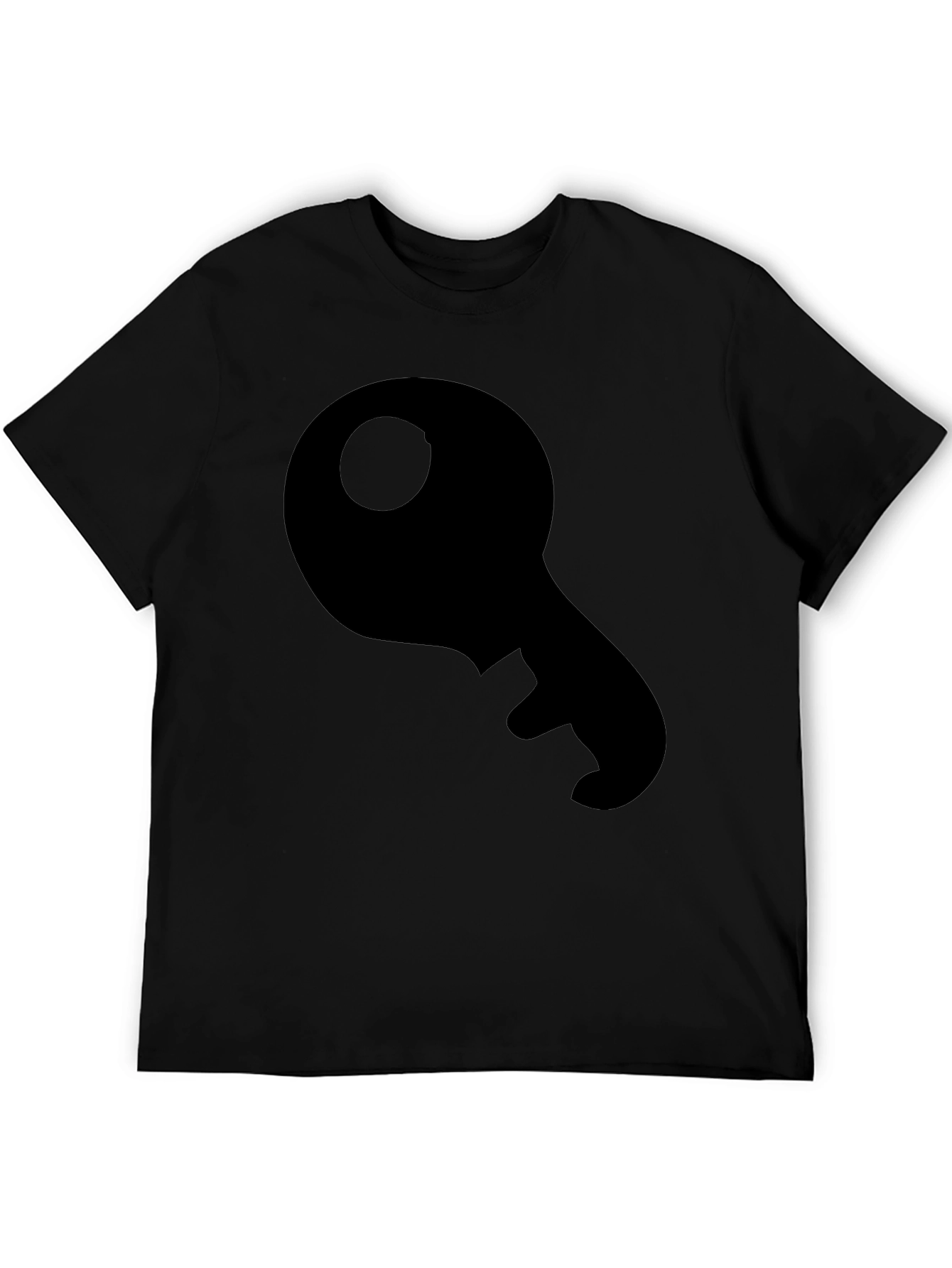 Key Graphic Tee - Black Cotton Casual Shirt