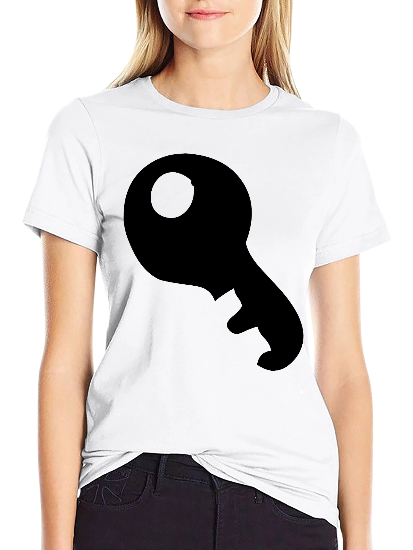 Key Graphic Tee - Black Cotton Casual Shirt