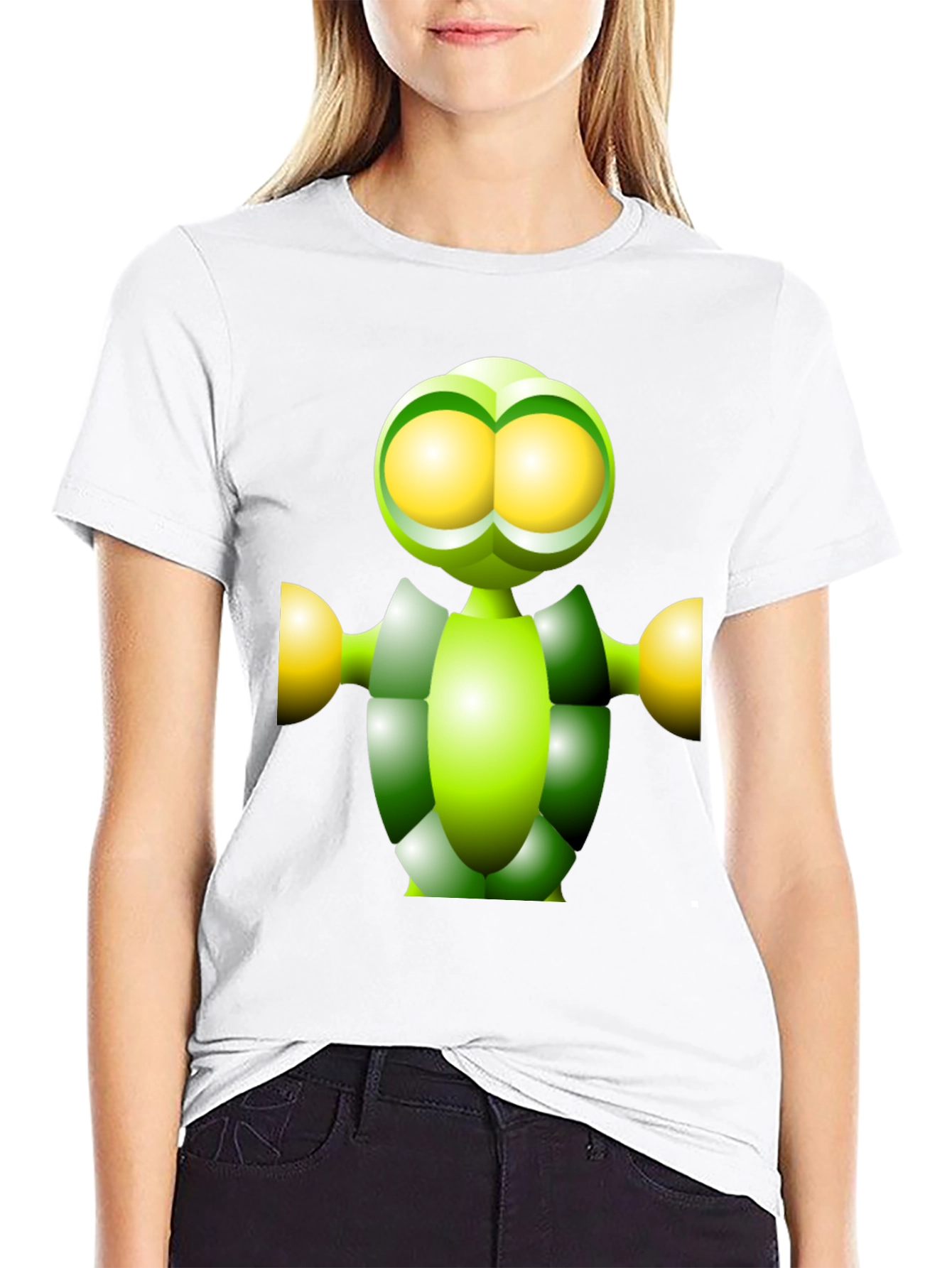Green Robot Graphic Tee - Funky Modern Design