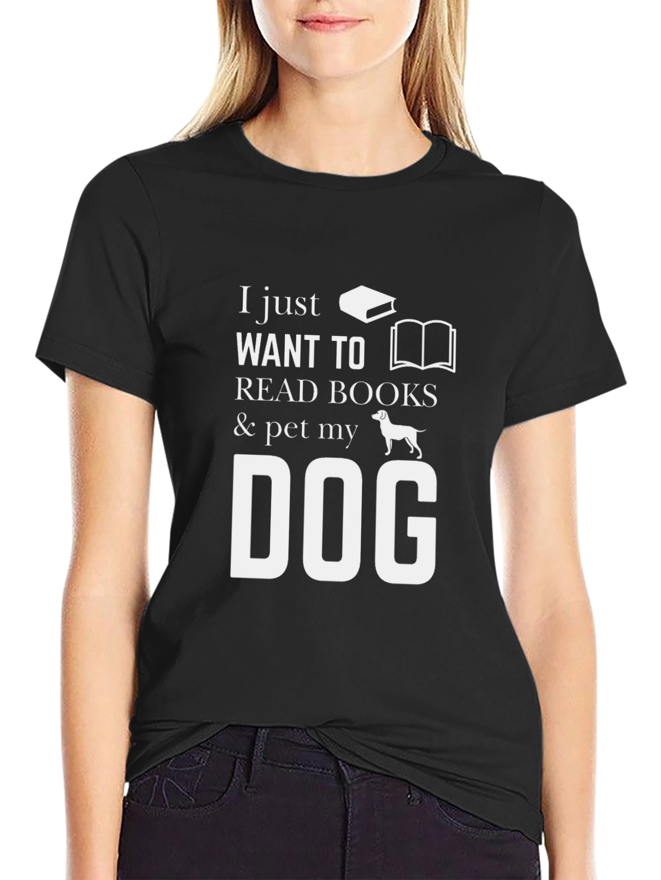 Book Lover & Dog Petting T-Shirt