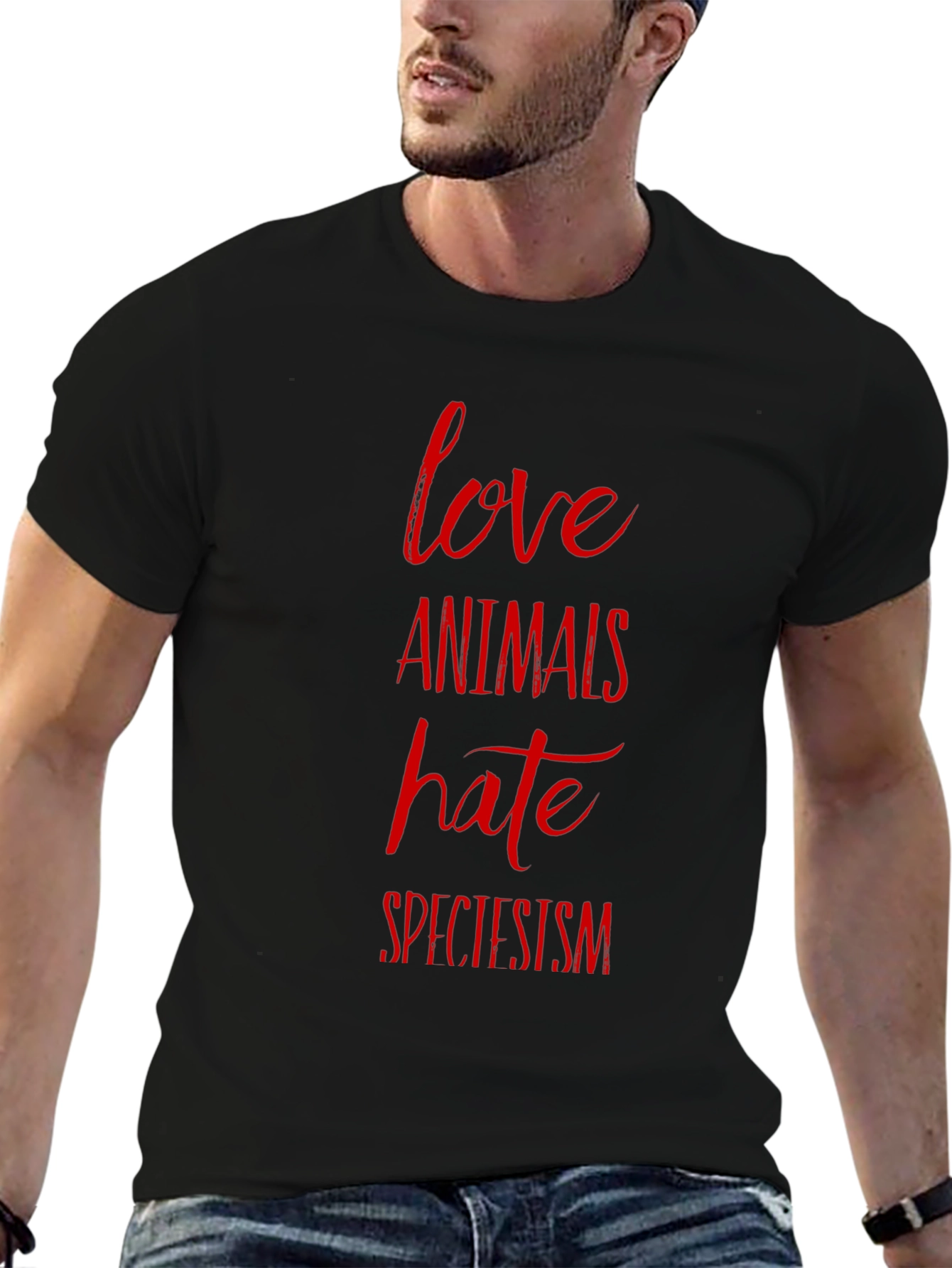 Love Animals Hate Speciesism Graphic Tee