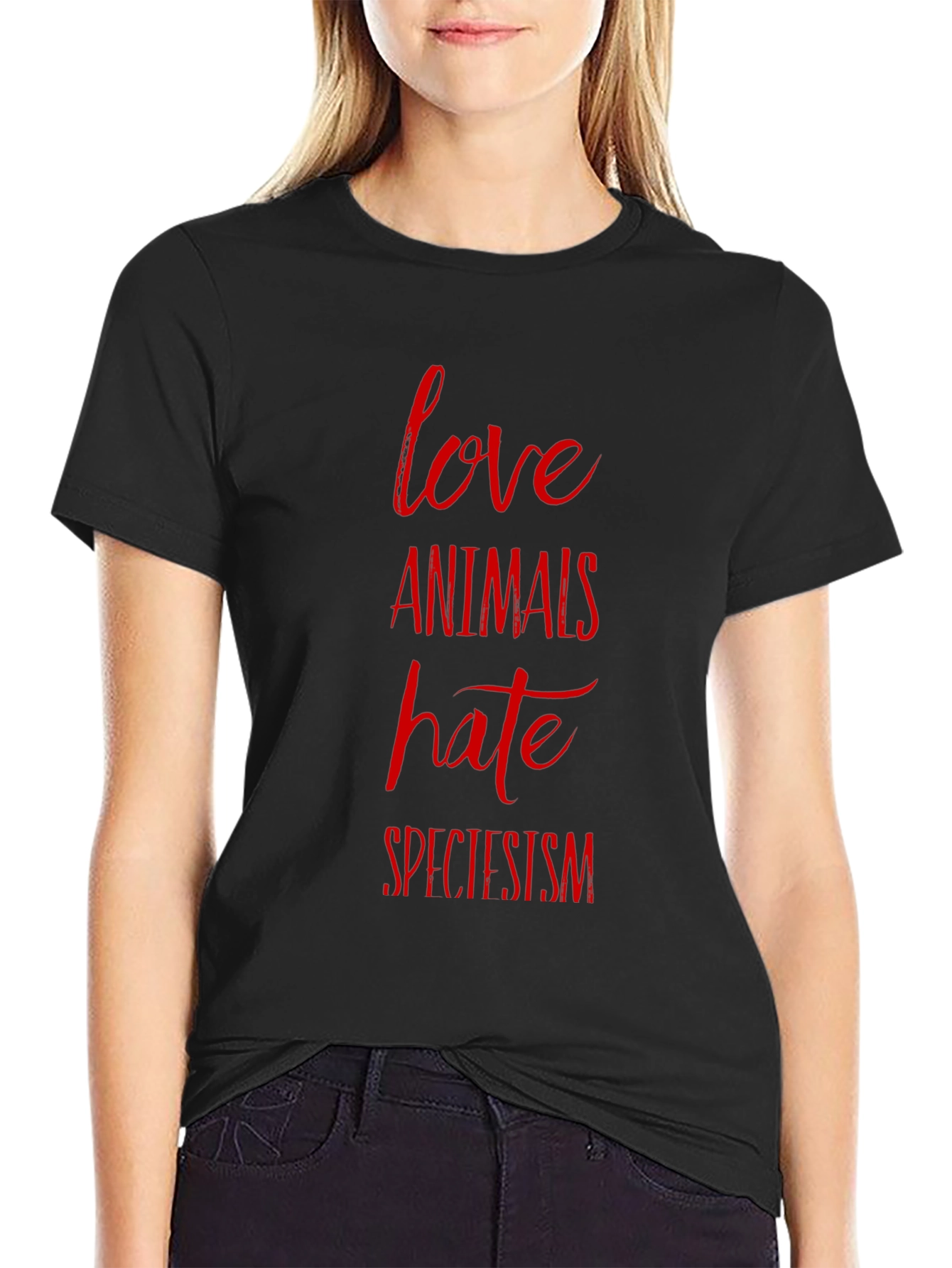 Love Animals Hate Speciesism Graphic Tee