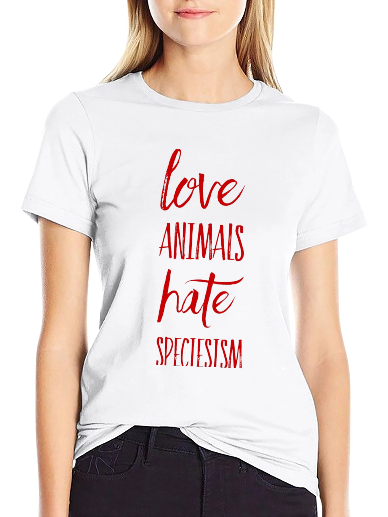 Love Animals Hate Speciesism Graphic Tee