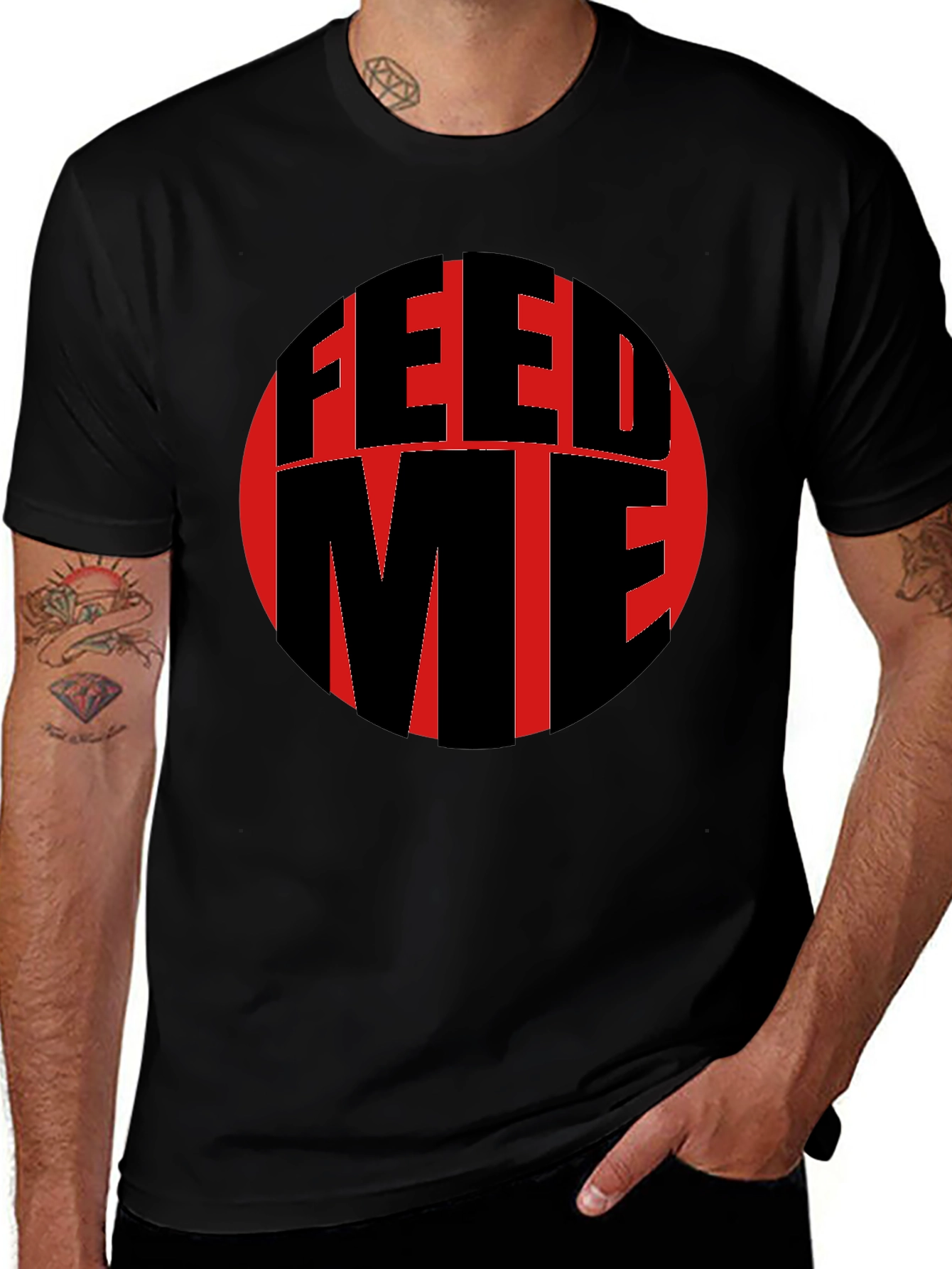 Feed Me Graphic T-Shirt - Black
