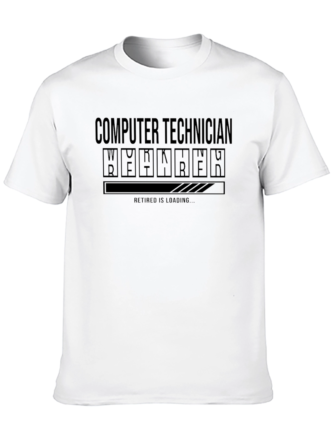 Computer Technician Retirement Loading Black T-Shirt