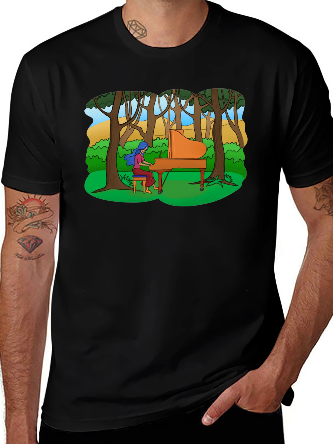 Piano in the Woods Graphic Tee