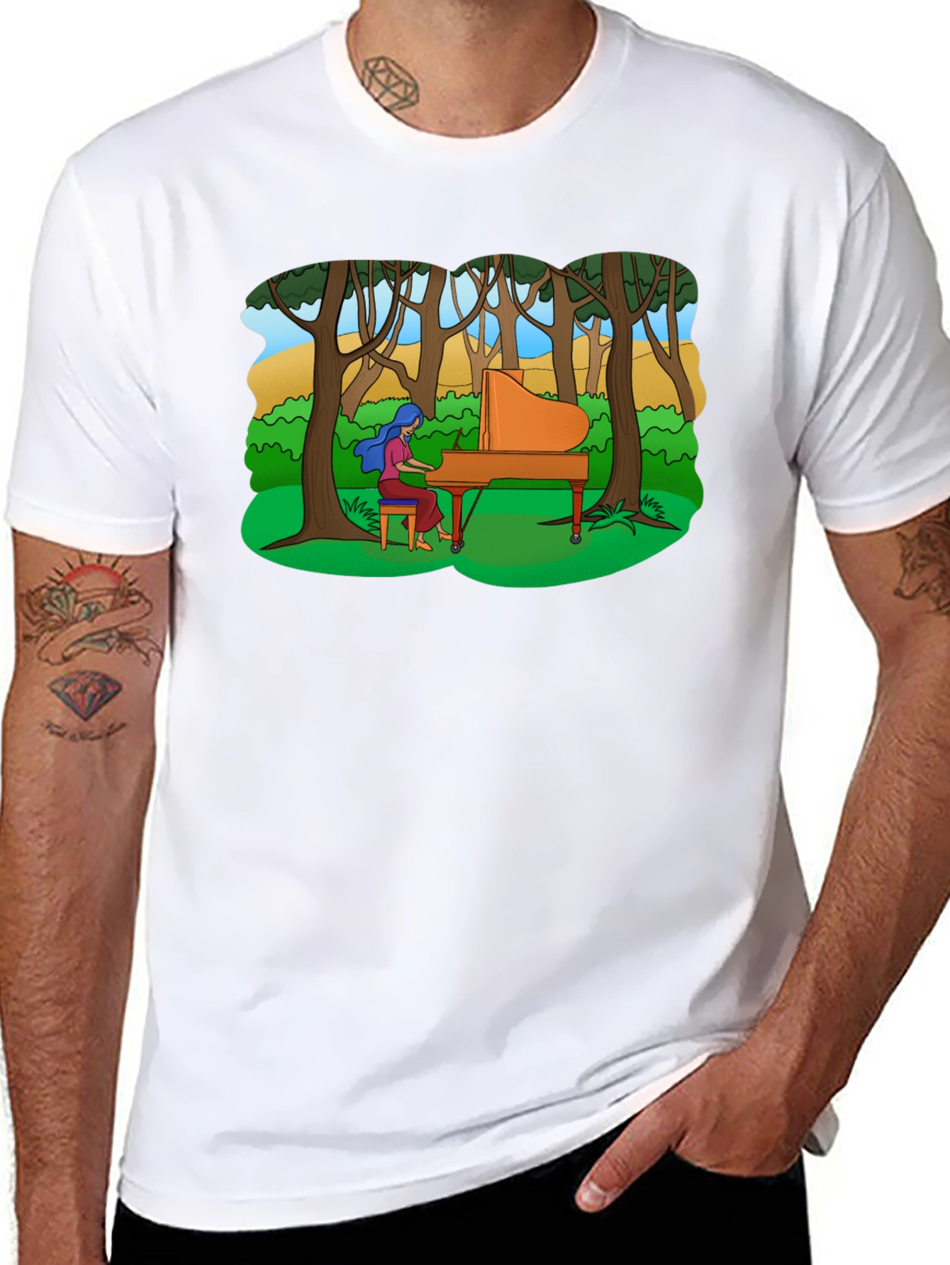 Piano in the Woods Graphic Tee