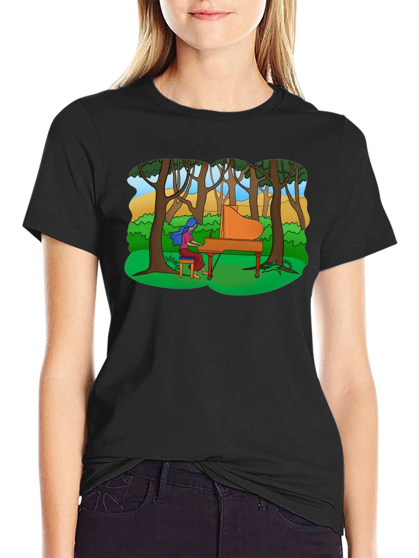 Piano in the Woods Graphic Tee
