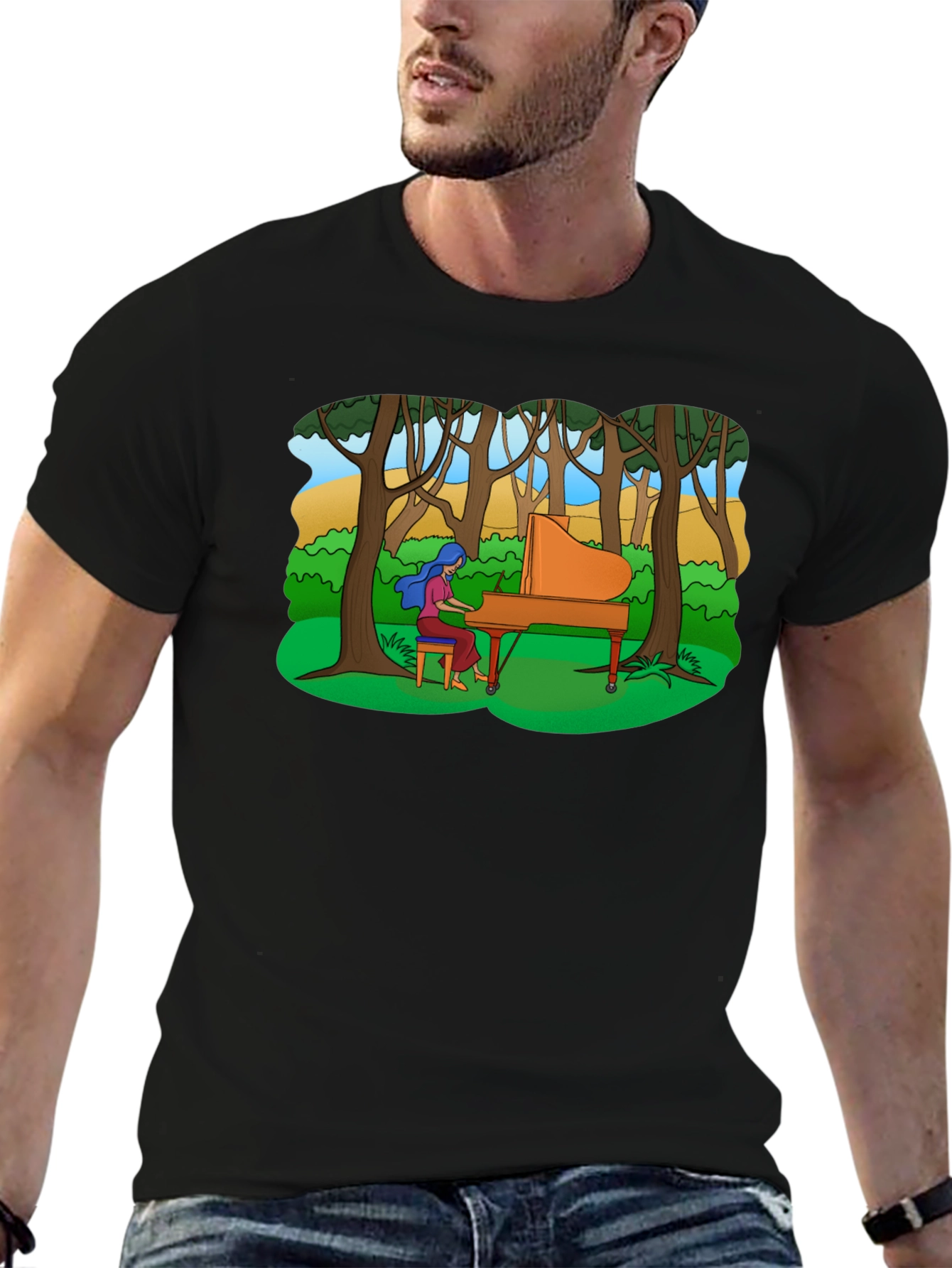 Piano in the Woods Graphic Tee