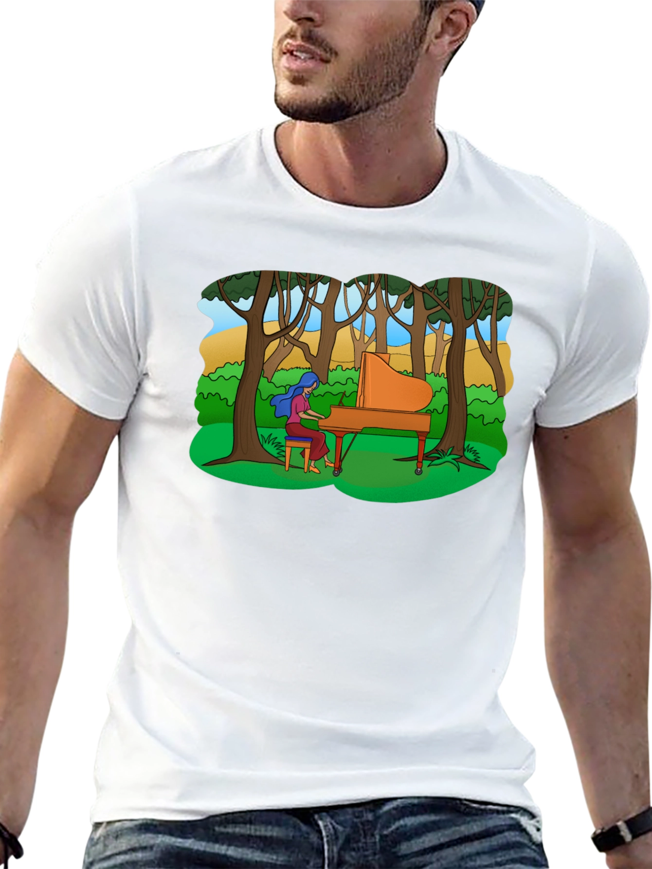Piano in the Woods Graphic Tee