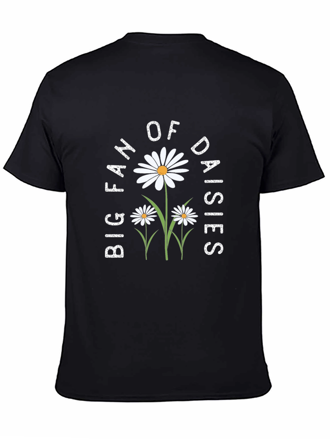 Big Fan of Daisies Black T-Shirt