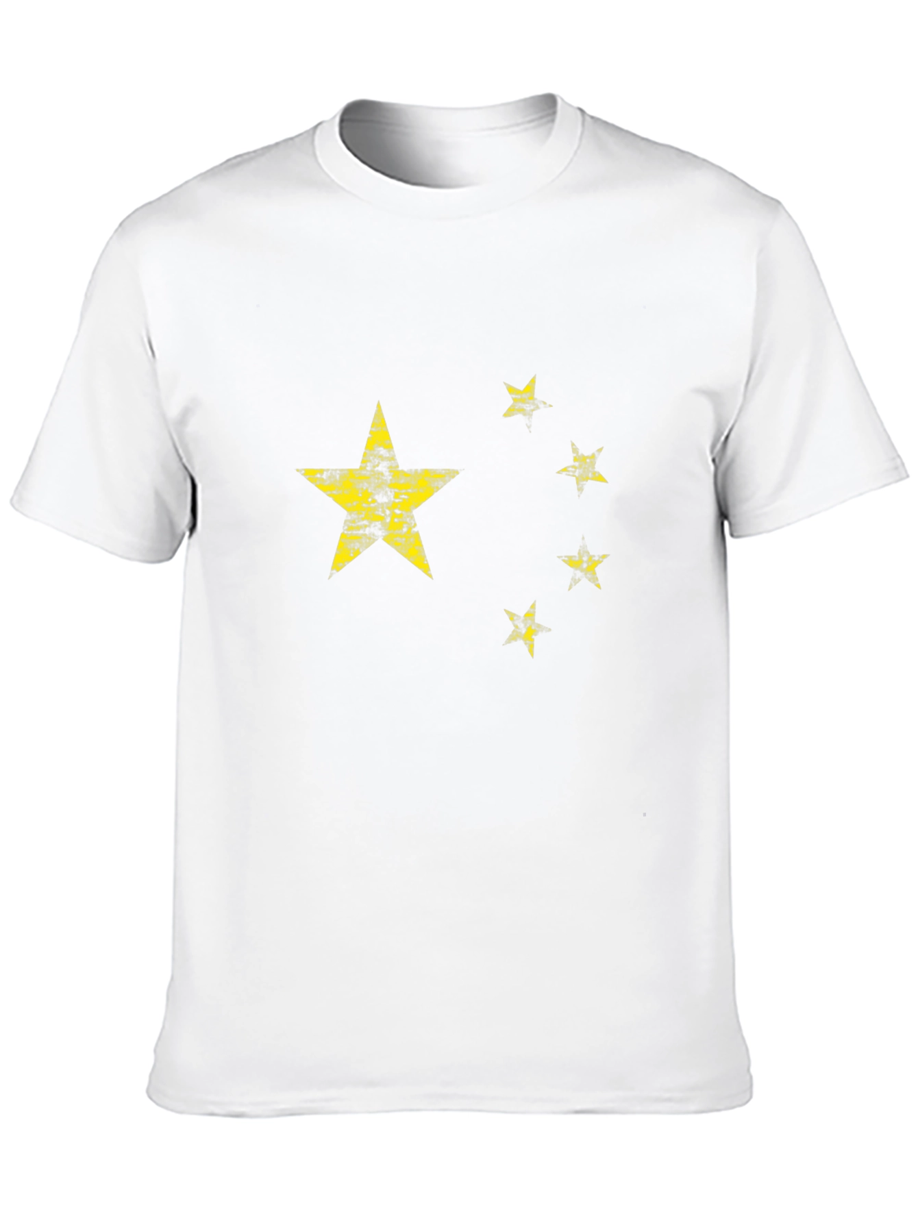 China Flag Distressed Graphic Black T-Shirt