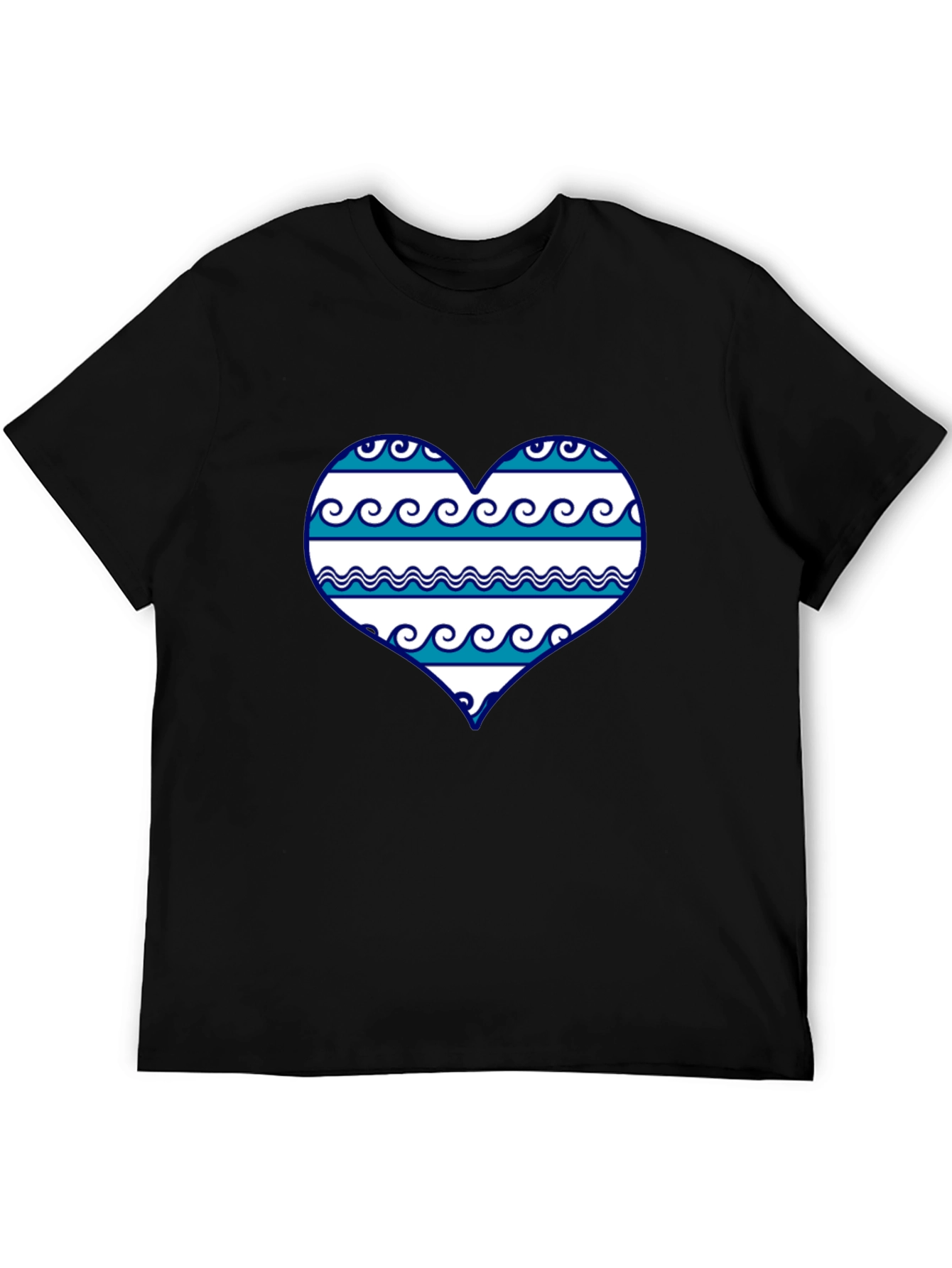 Wave Heart Tee - Beach Lovers Graphic T-Shirt