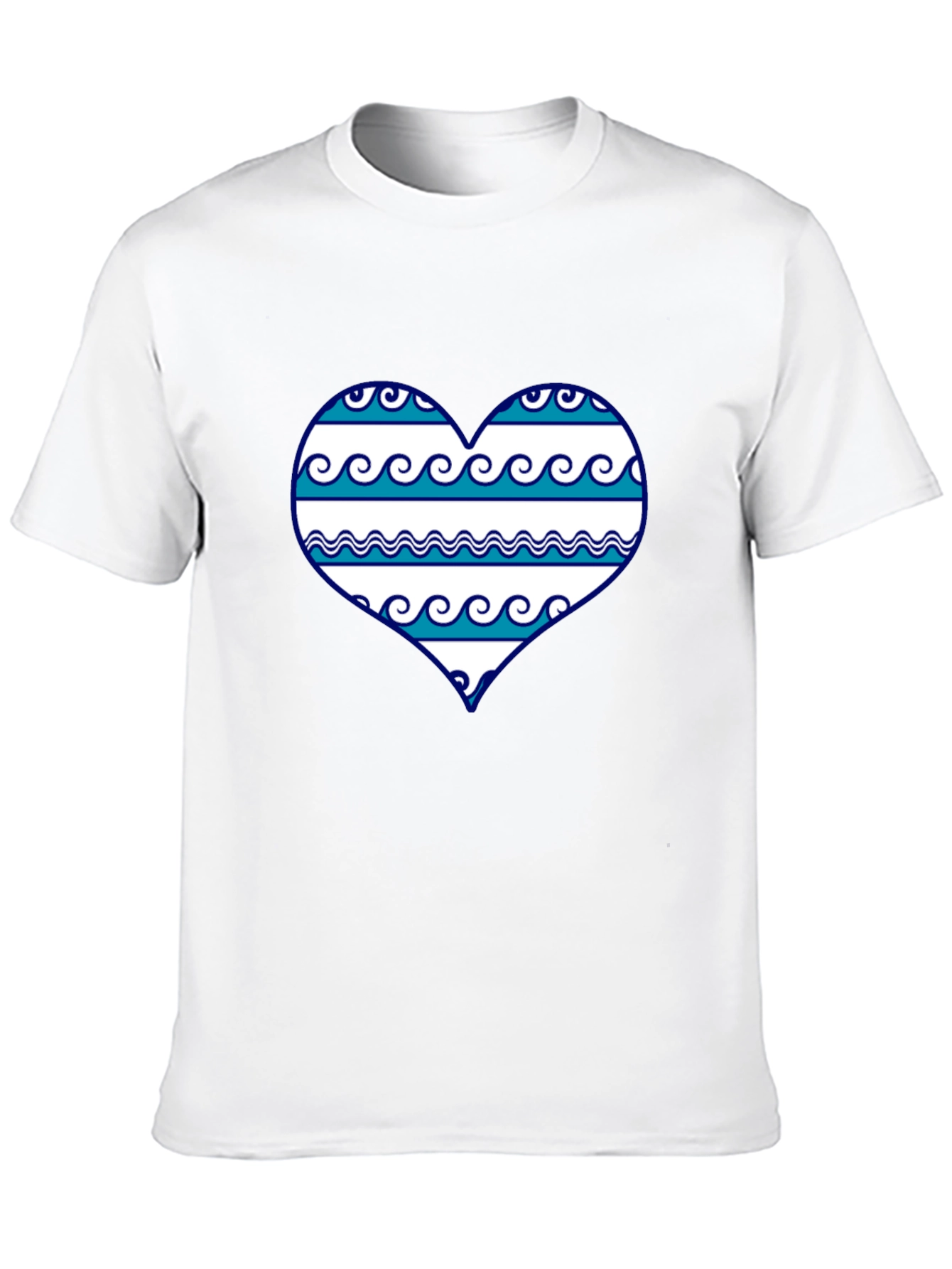 Wave Heart Tee - Beach Lovers Graphic T-Shirt