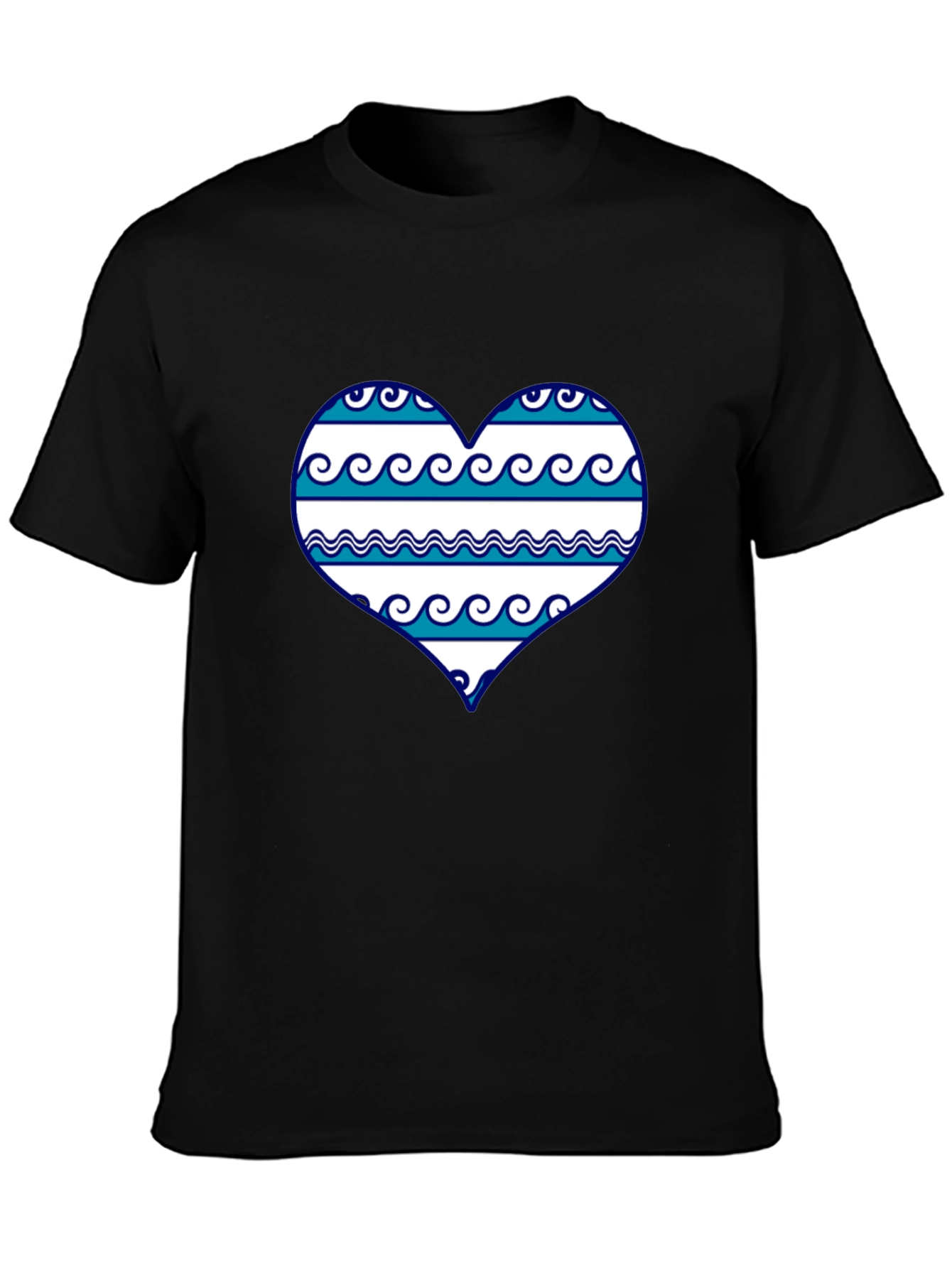 Wave Heart Tee - Beach Lovers Graphic T-Shirt