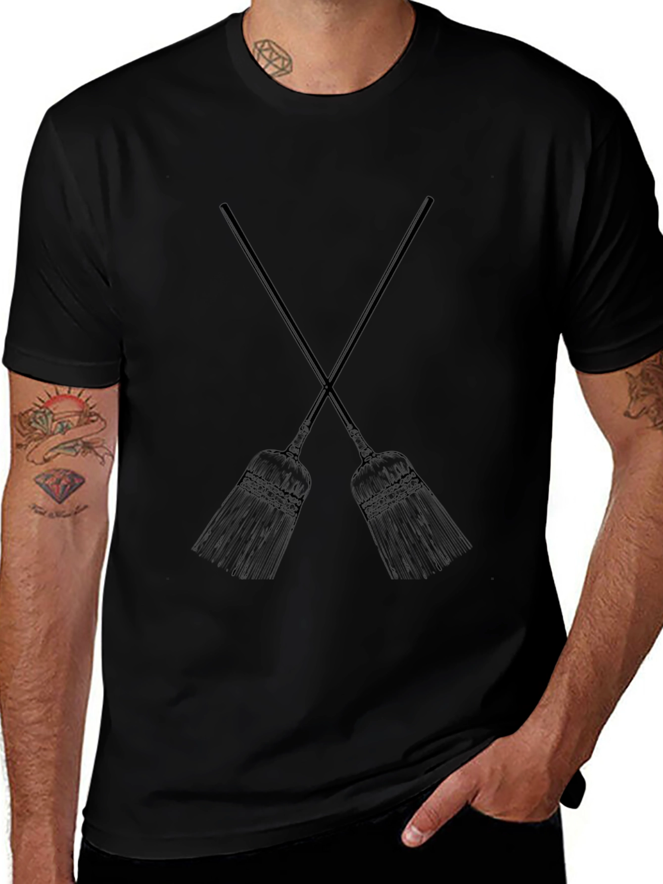 Crossed Brooms Graphic Tee