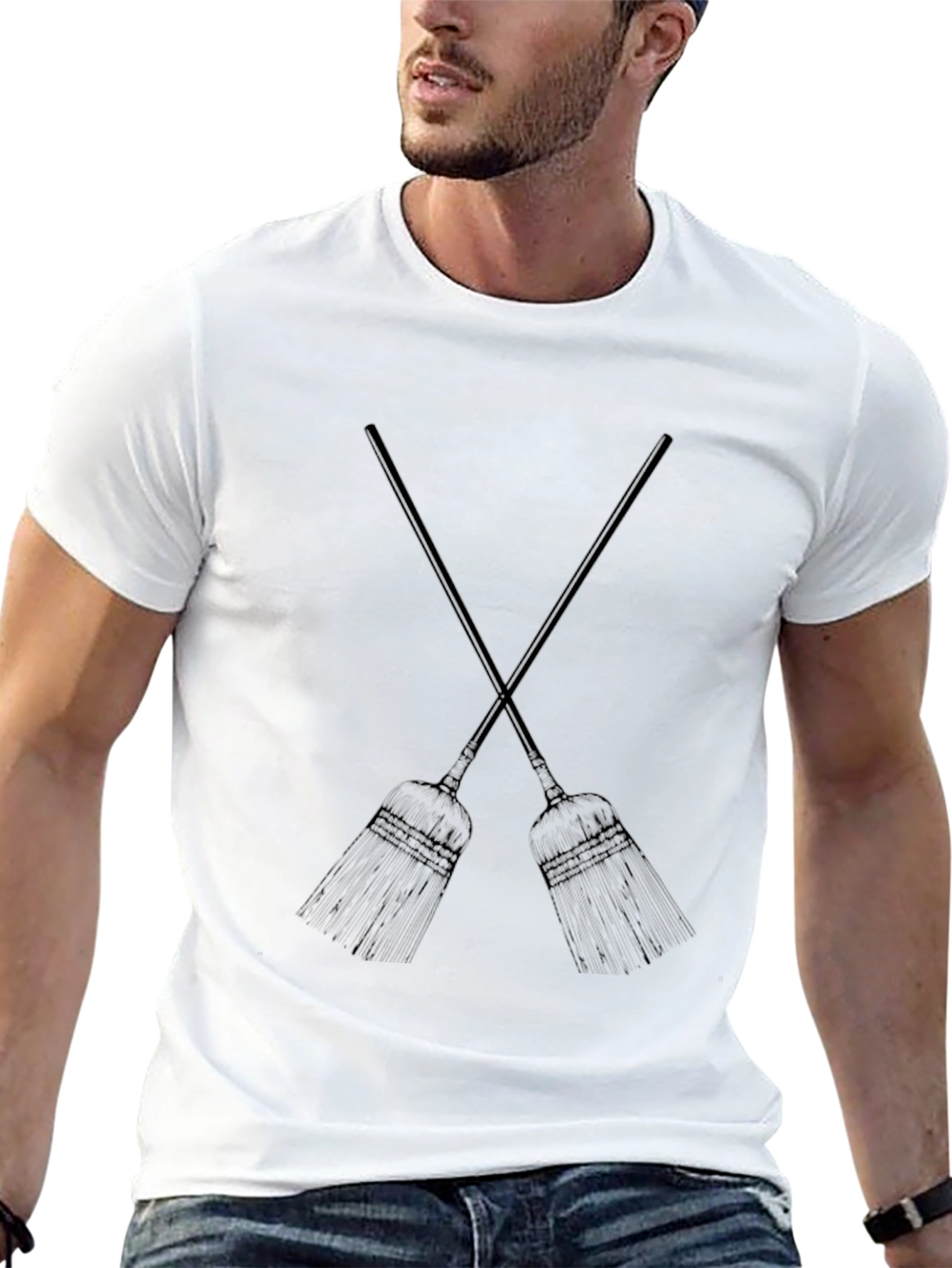 Crossed Brooms Graphic Tee