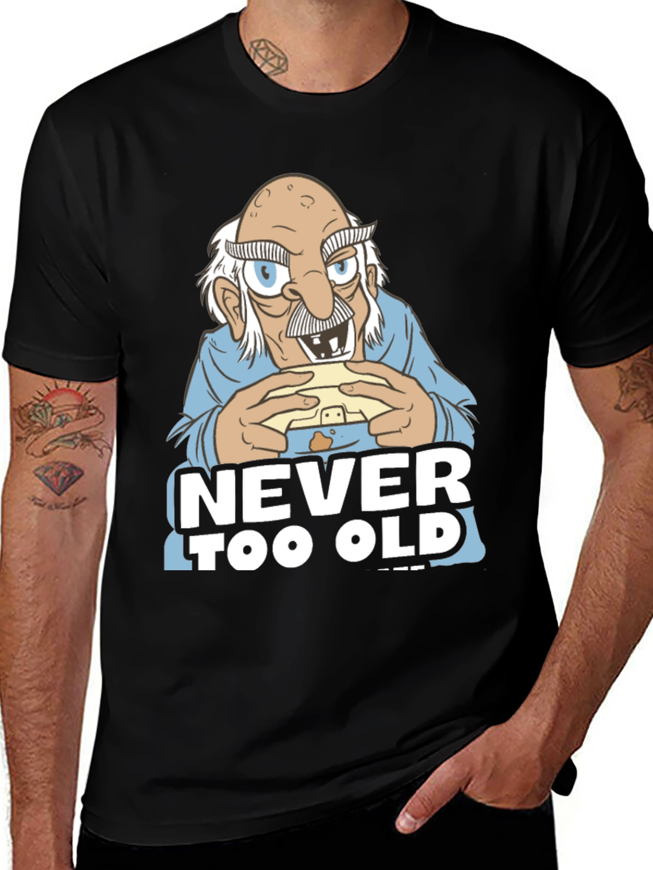 Never Too Old Cartoon Graphic Tee