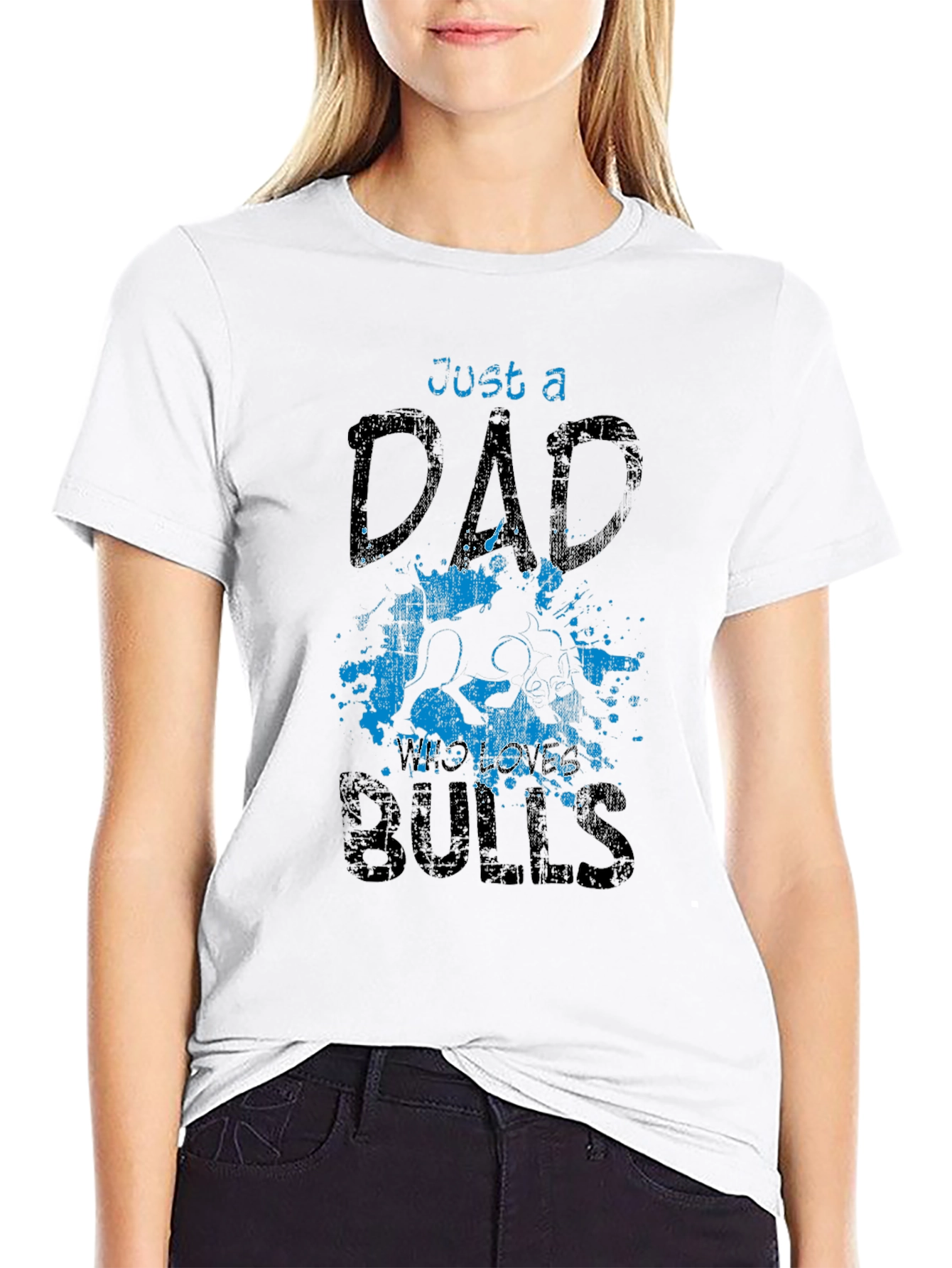 Just a Dad Who Loves Bulls T-Shirt