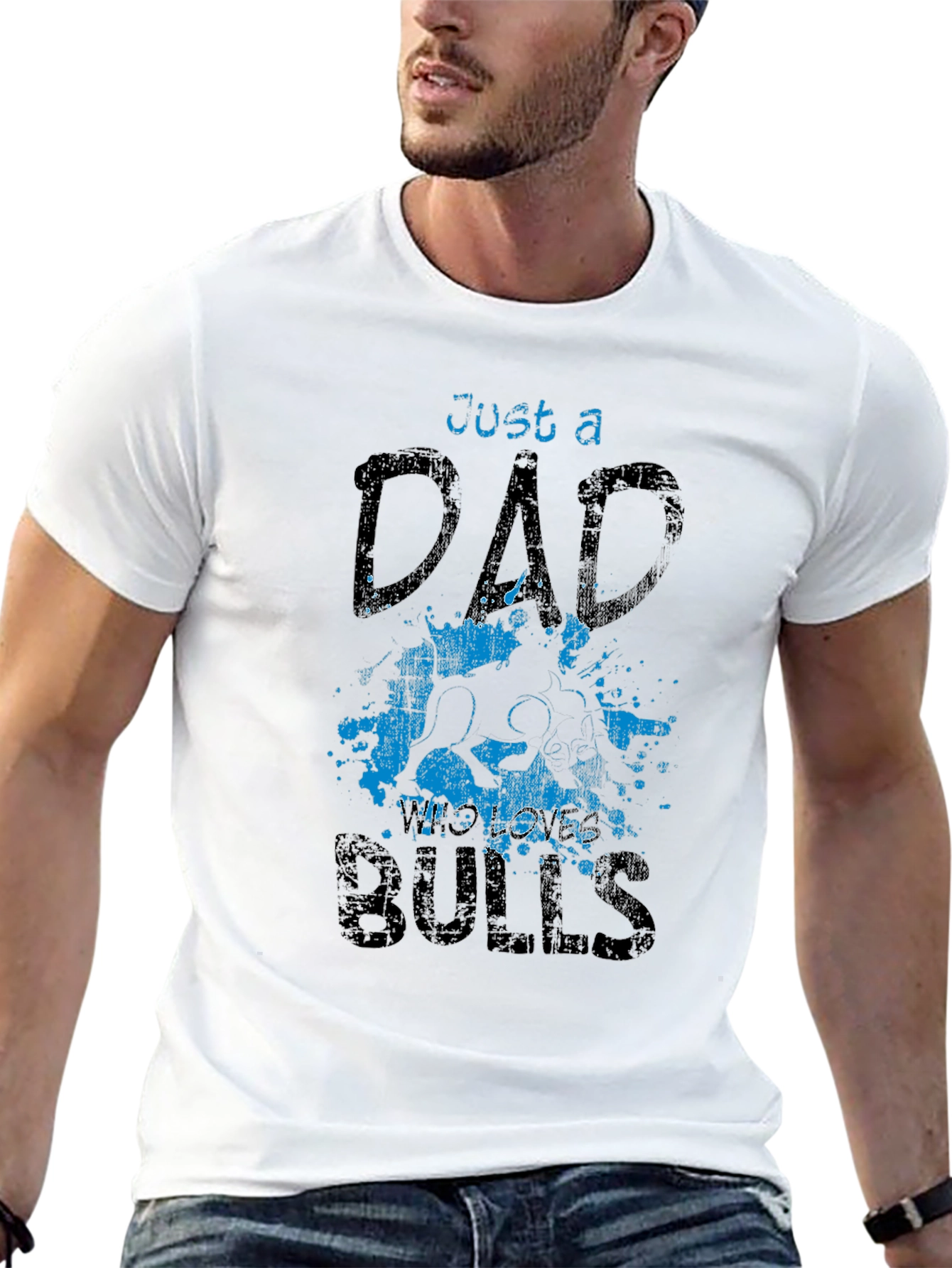 Just a Dad Who Loves Bulls T-Shirt