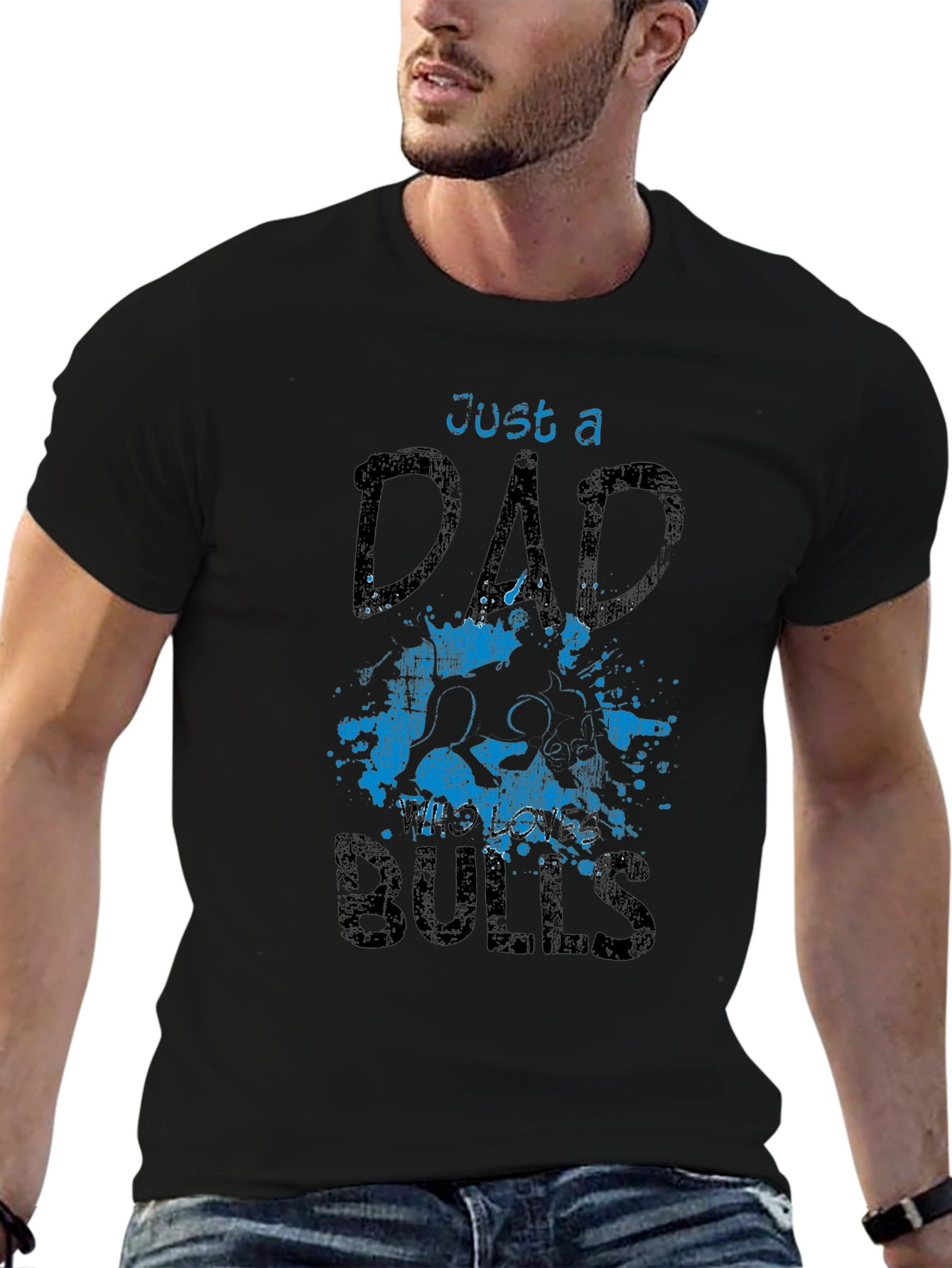 Just a Dad Who Loves Bulls T-Shirt
