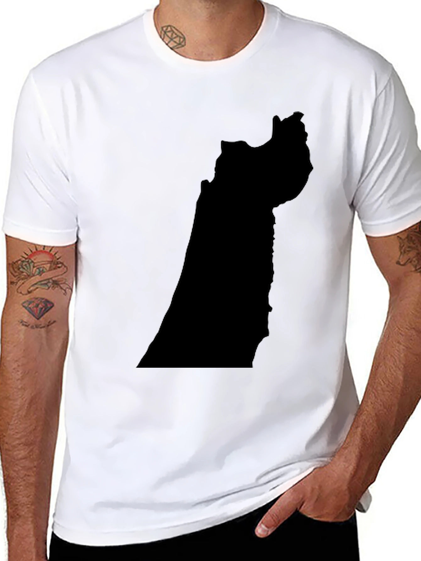 Black T-Shirt with Abstract Shape Design