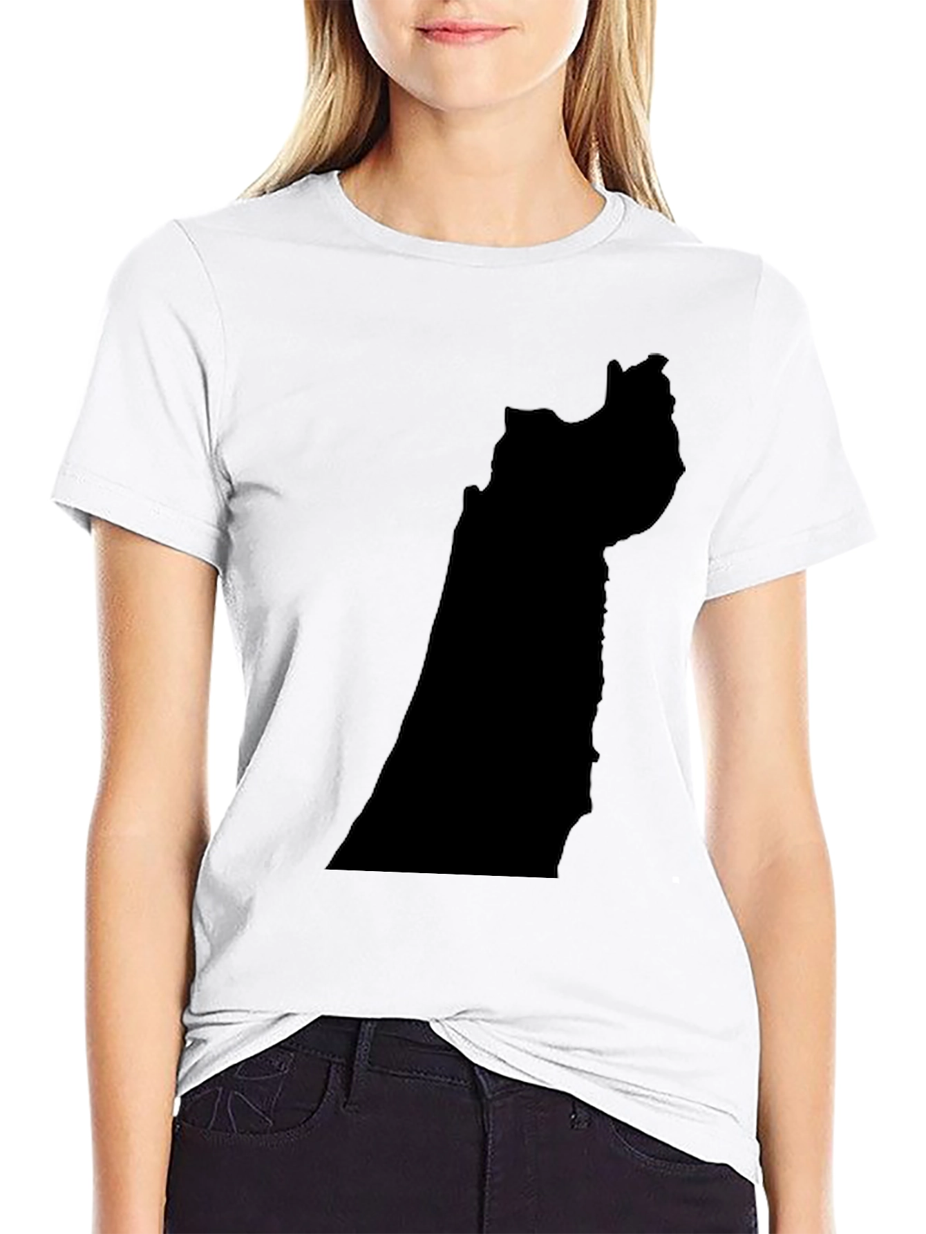Black T-Shirt with Abstract Shape Design