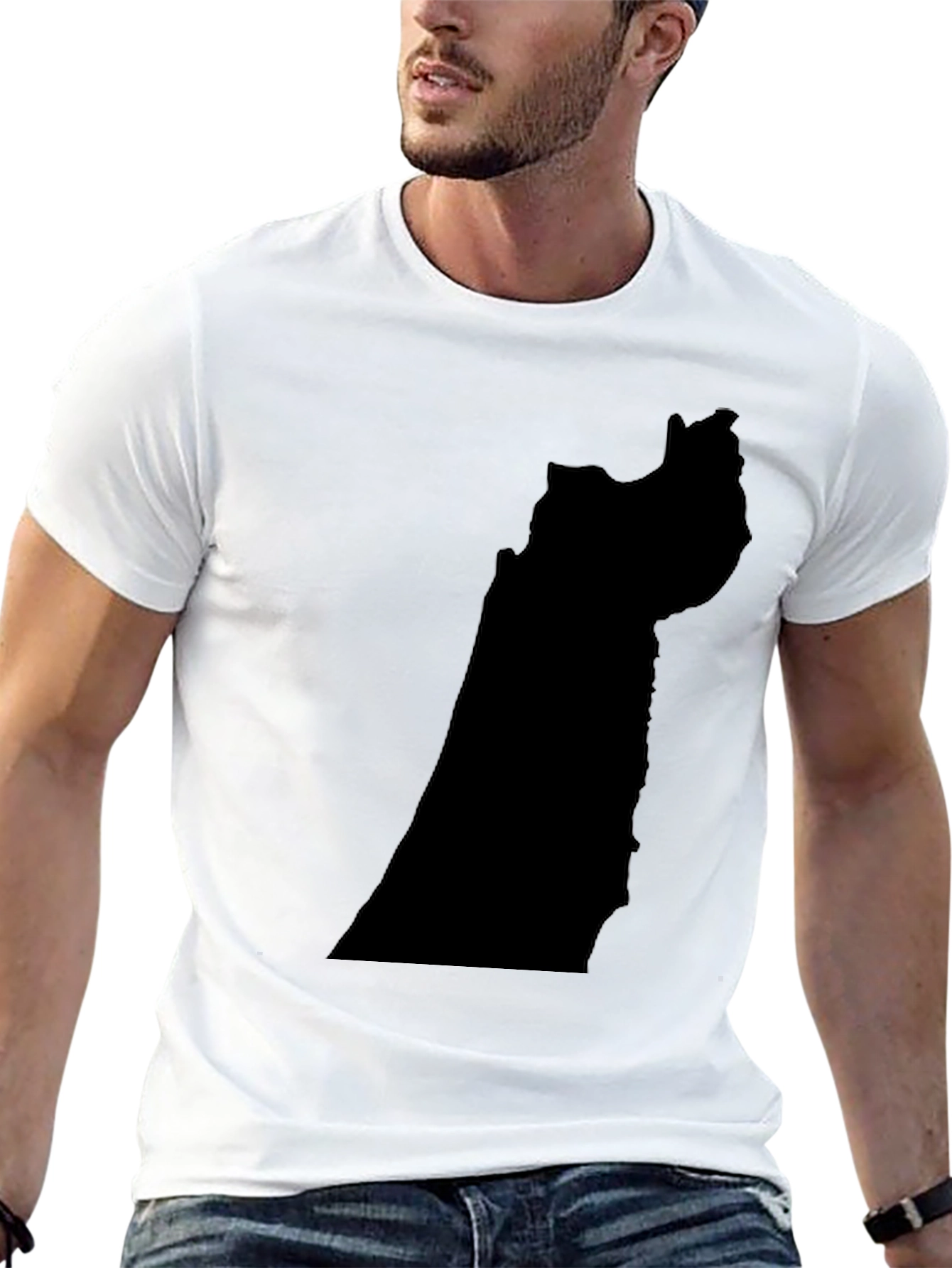 Black T-Shirt with Abstract Shape Design