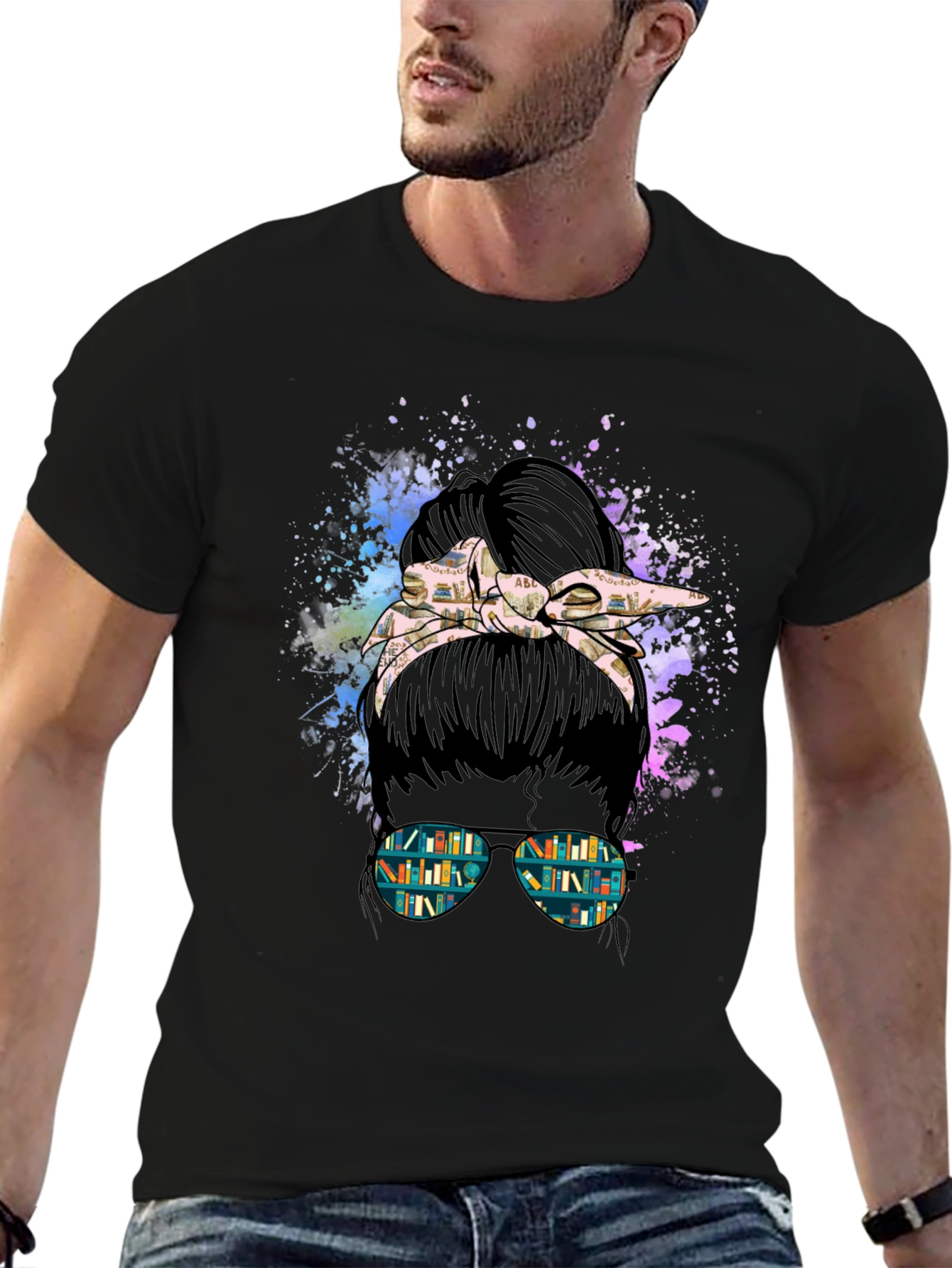 Book Lover Messy Bun T-Shirt