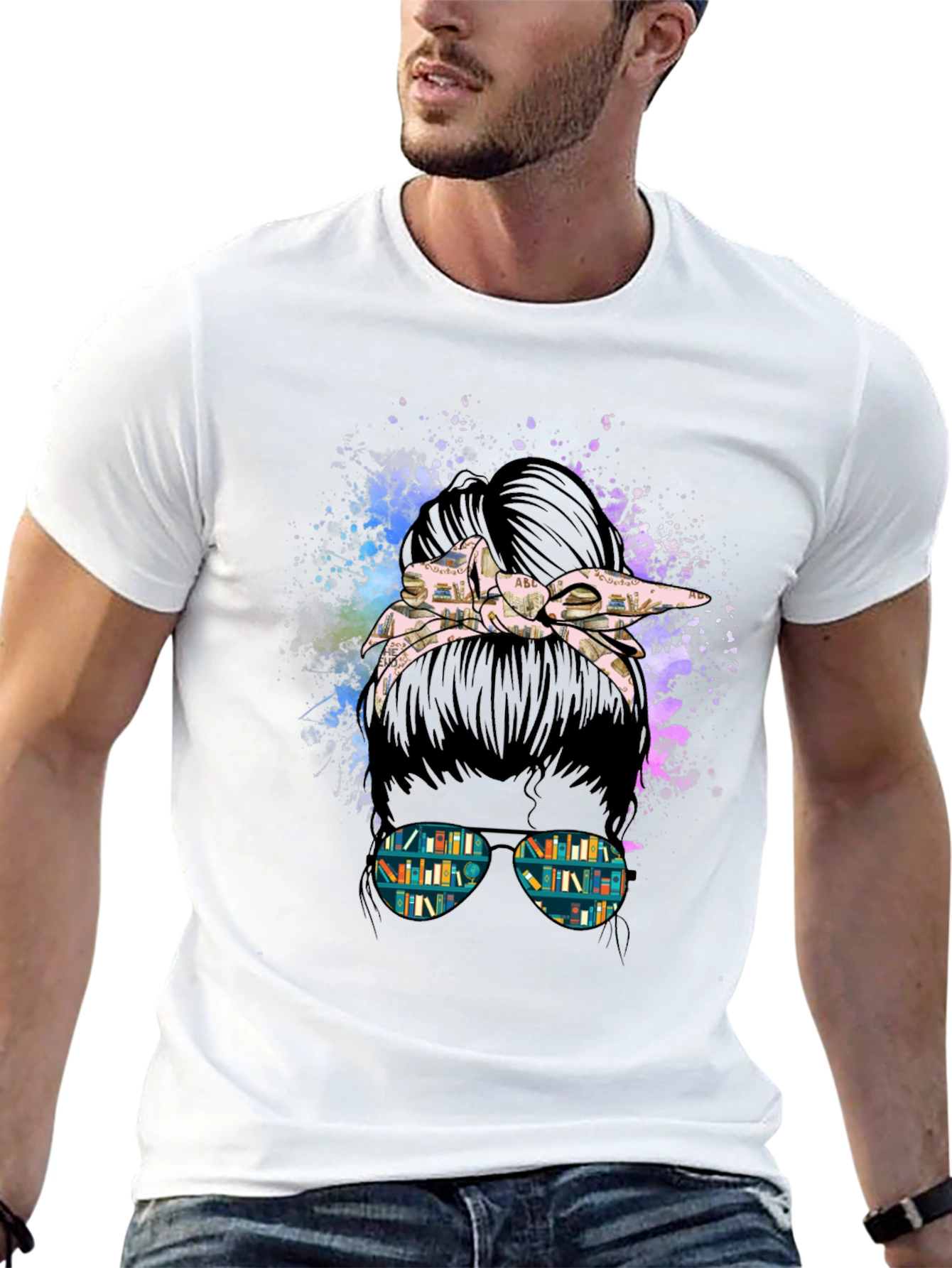 Book Lover Messy Bun T-Shirt