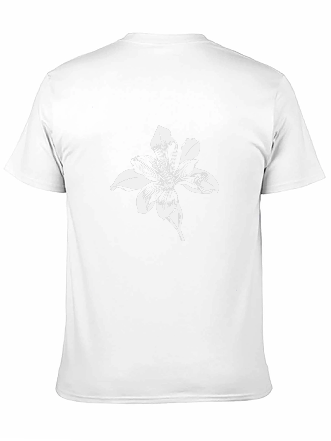 Black T-Shirt with Floral Lily Graphic