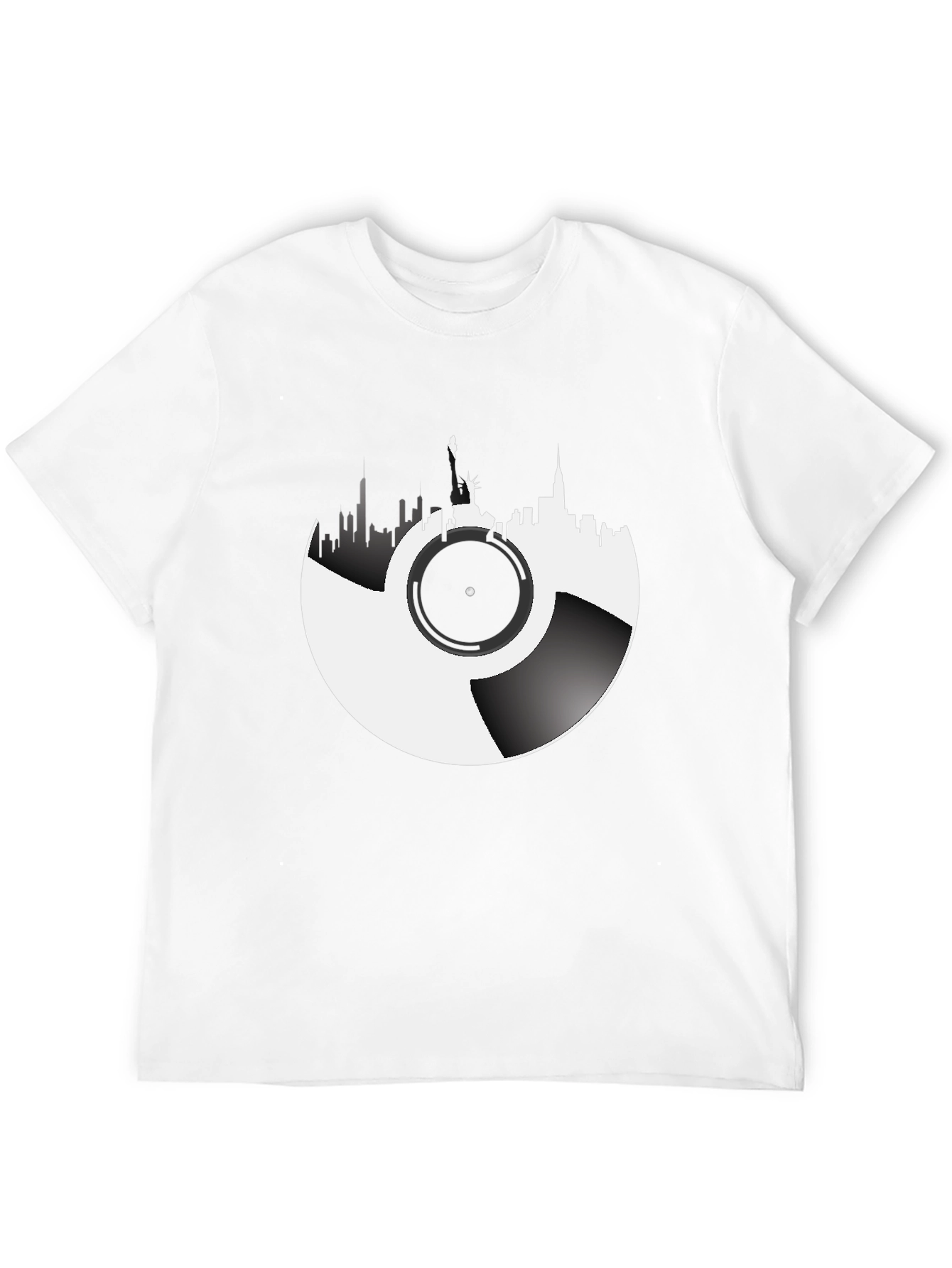 NYC Skyline Vinyl Record Graphic Tee