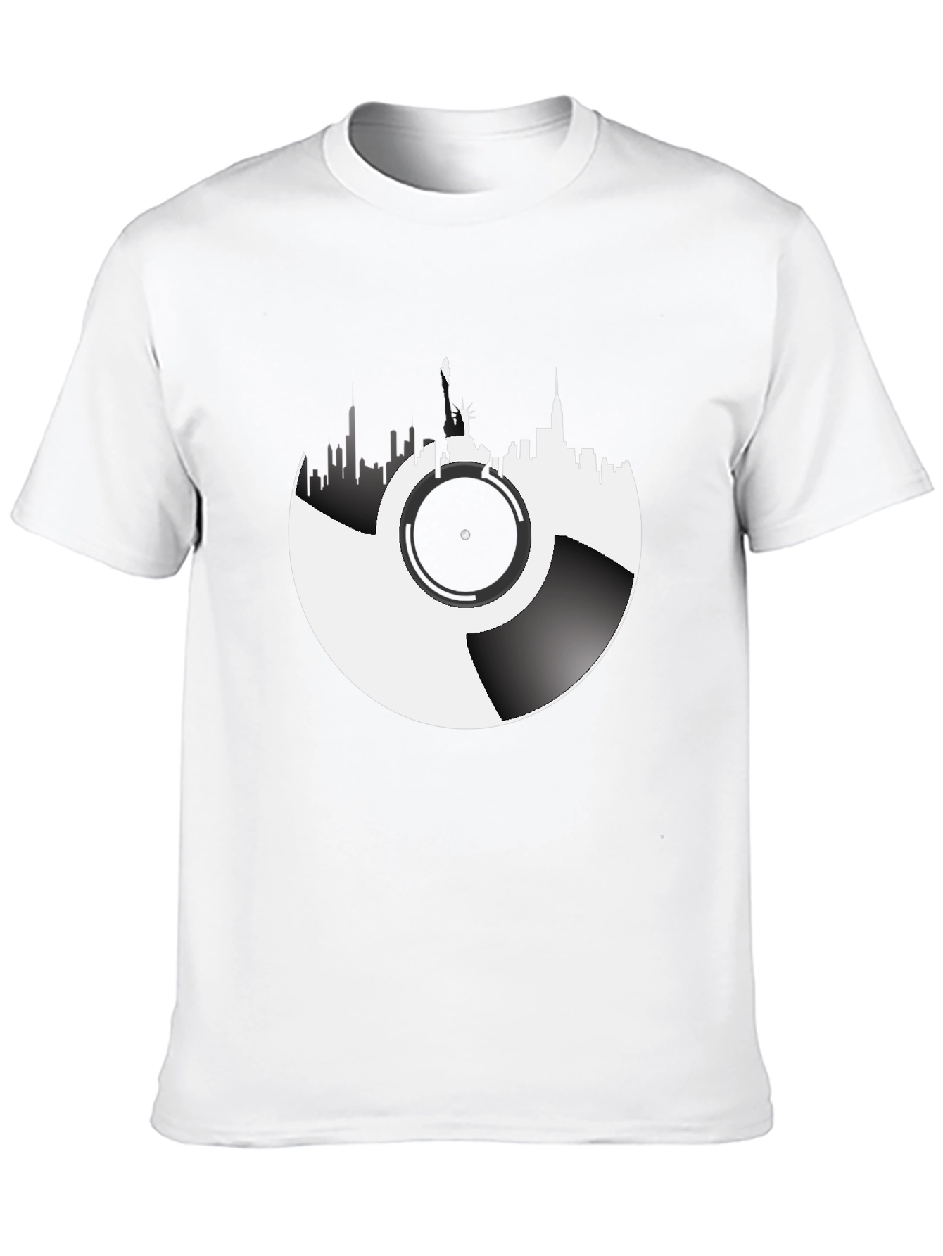 NYC Skyline Vinyl Record Graphic Tee