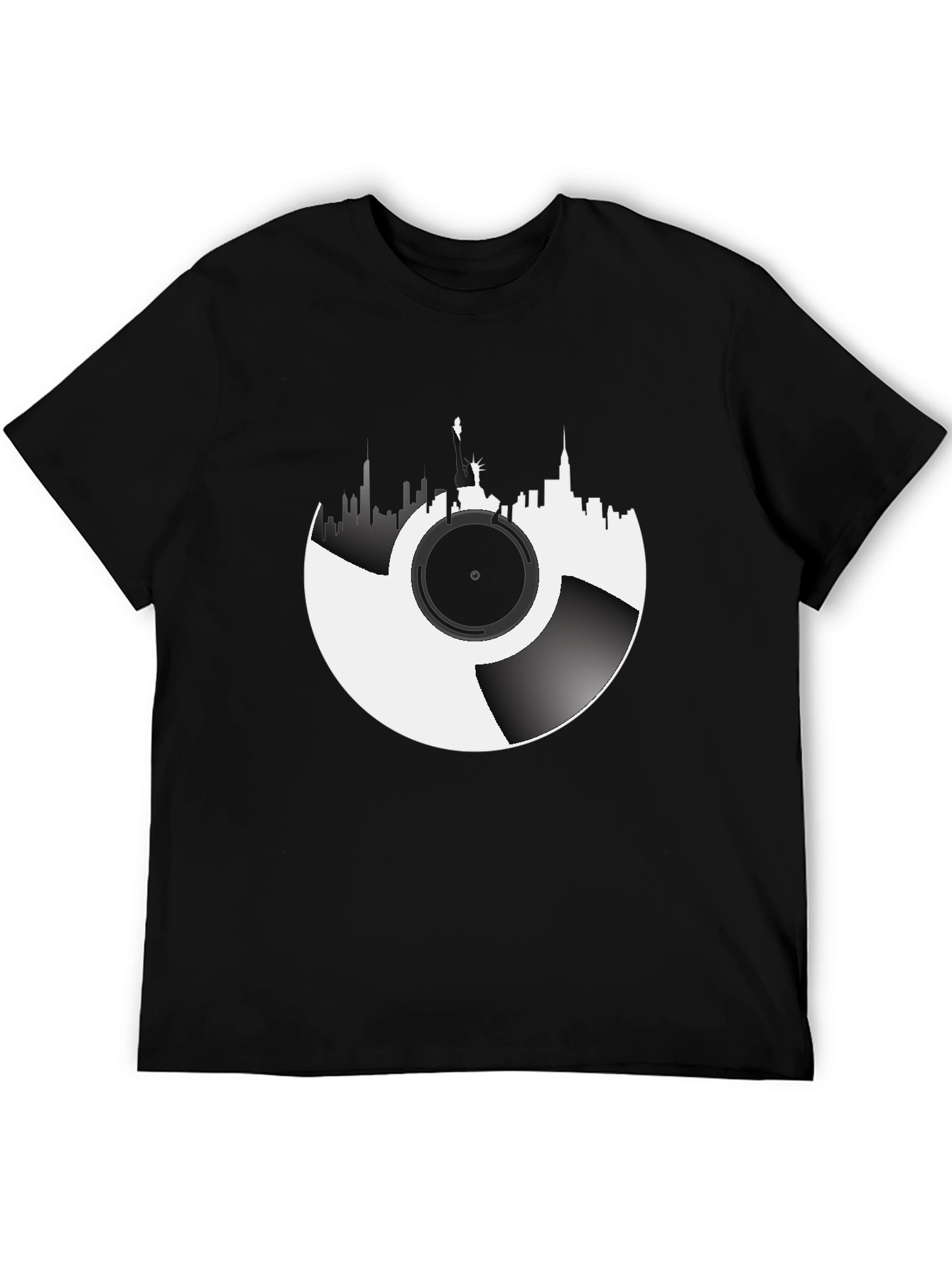 NYC Skyline Vinyl Record Graphic Tee