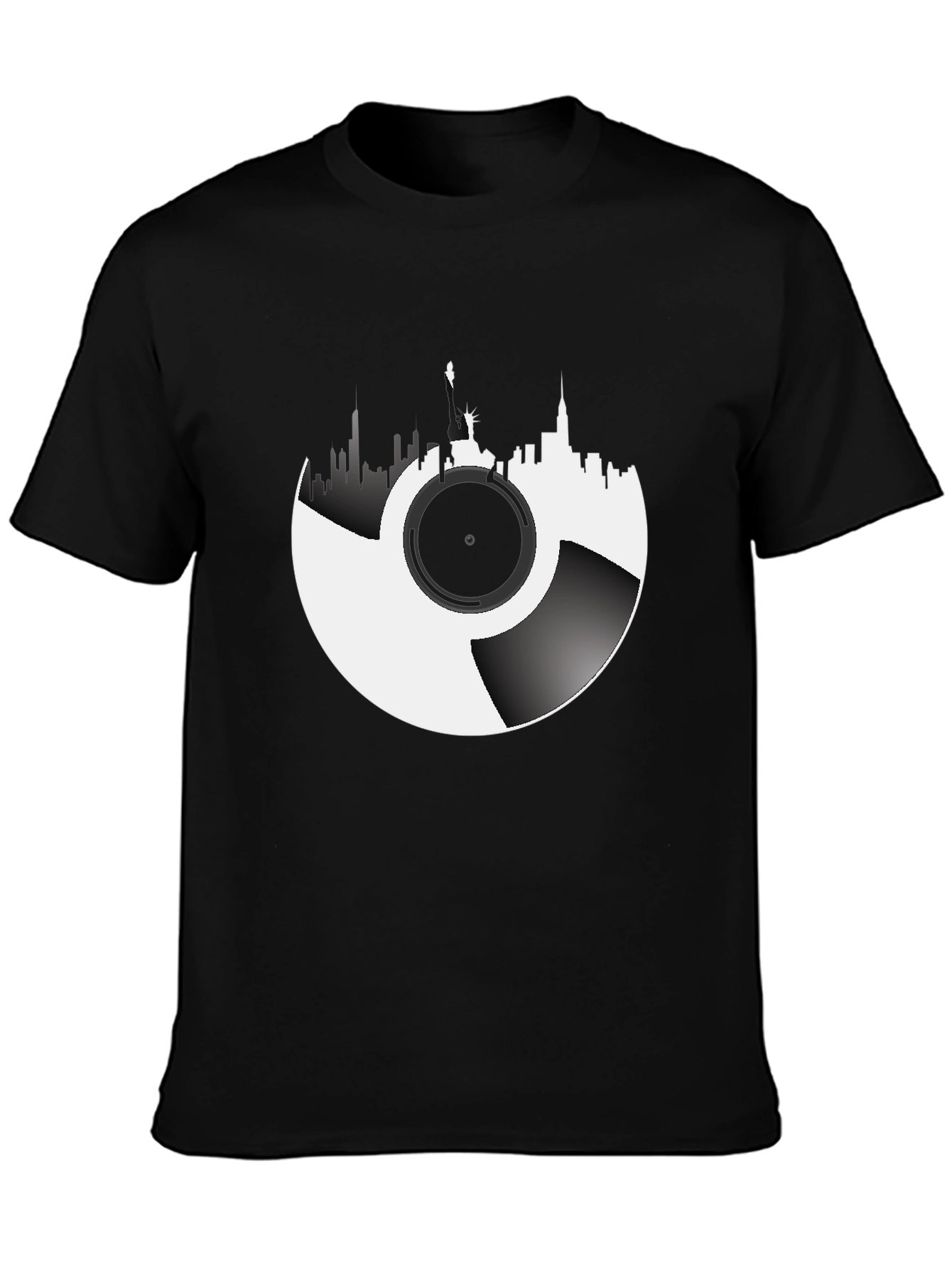 NYC Skyline Vinyl Record Graphic Tee