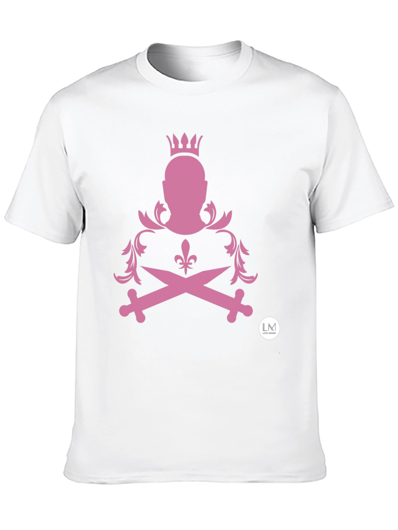 Edgy Crowned Swords T-Shirt - Black