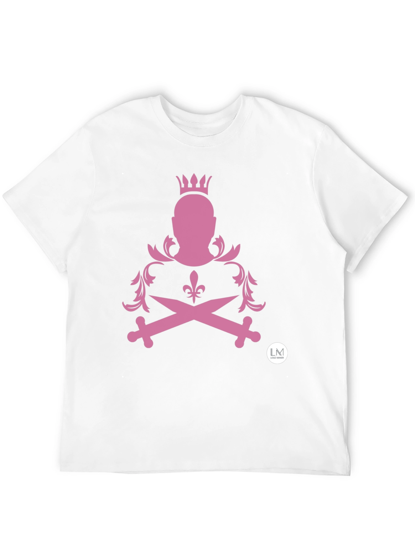 Edgy Crowned Swords T-Shirt - Black