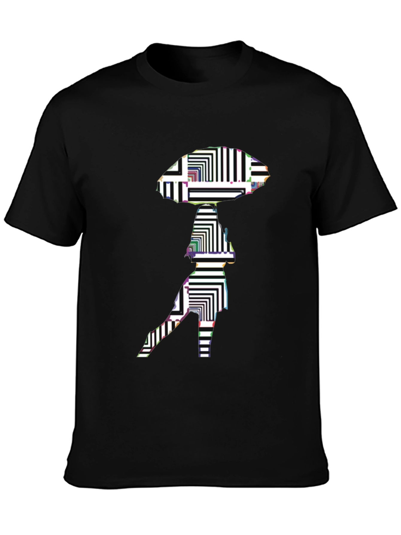 Abstract Alien Graphic Black T-Shirt