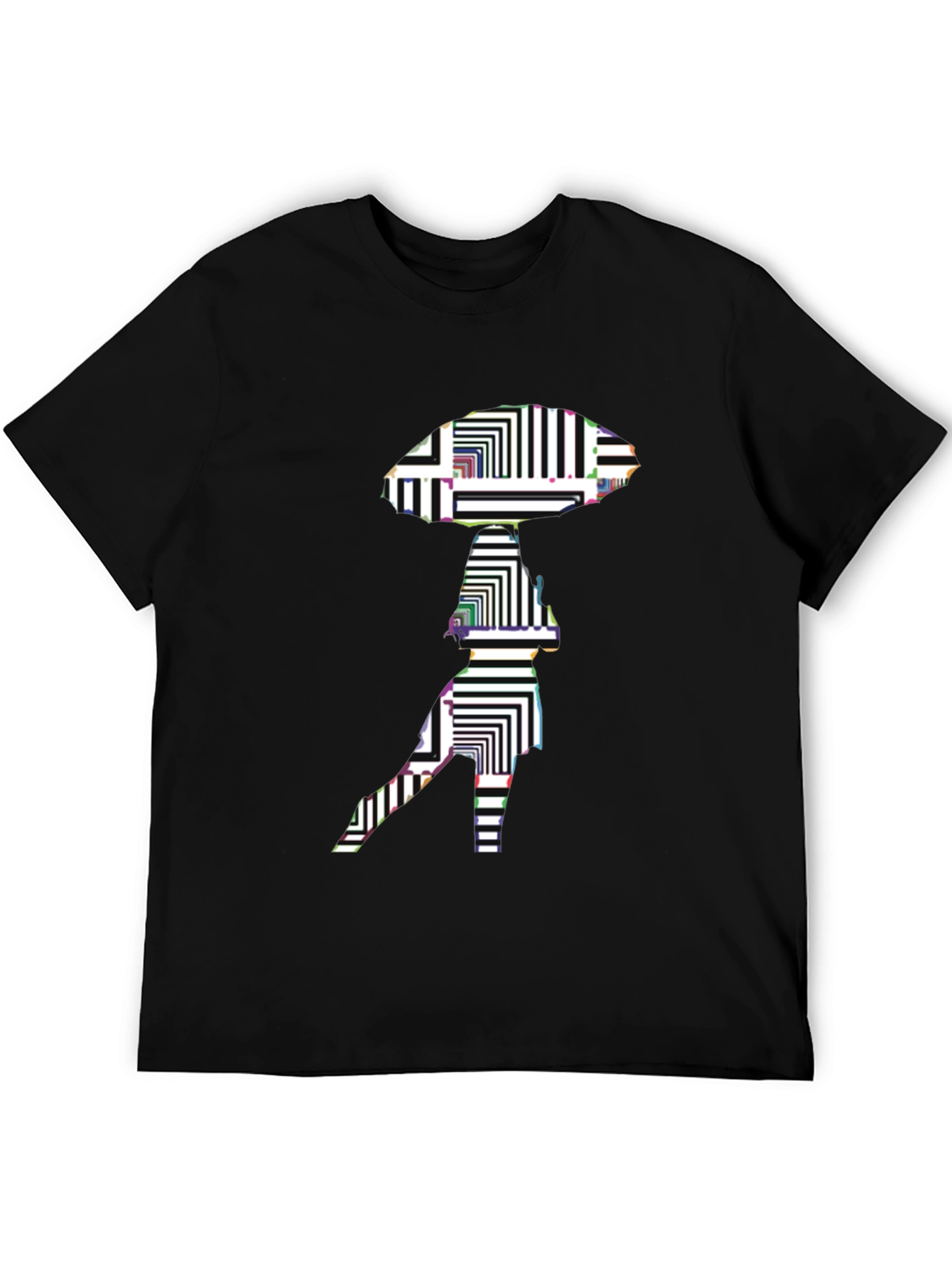 Abstract Alien Graphic Black T-Shirt