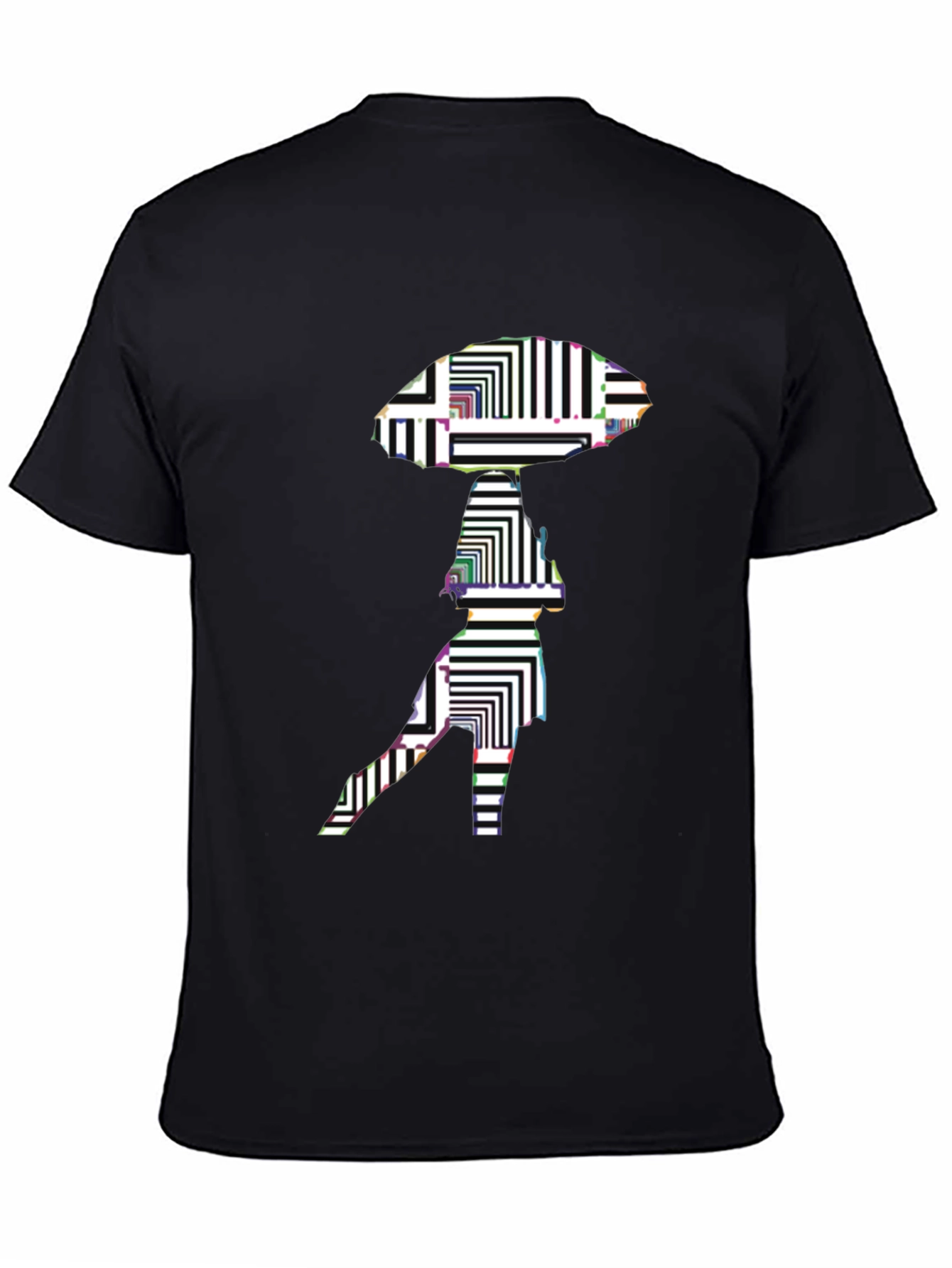 Abstract Alien Graphic Black T-Shirt