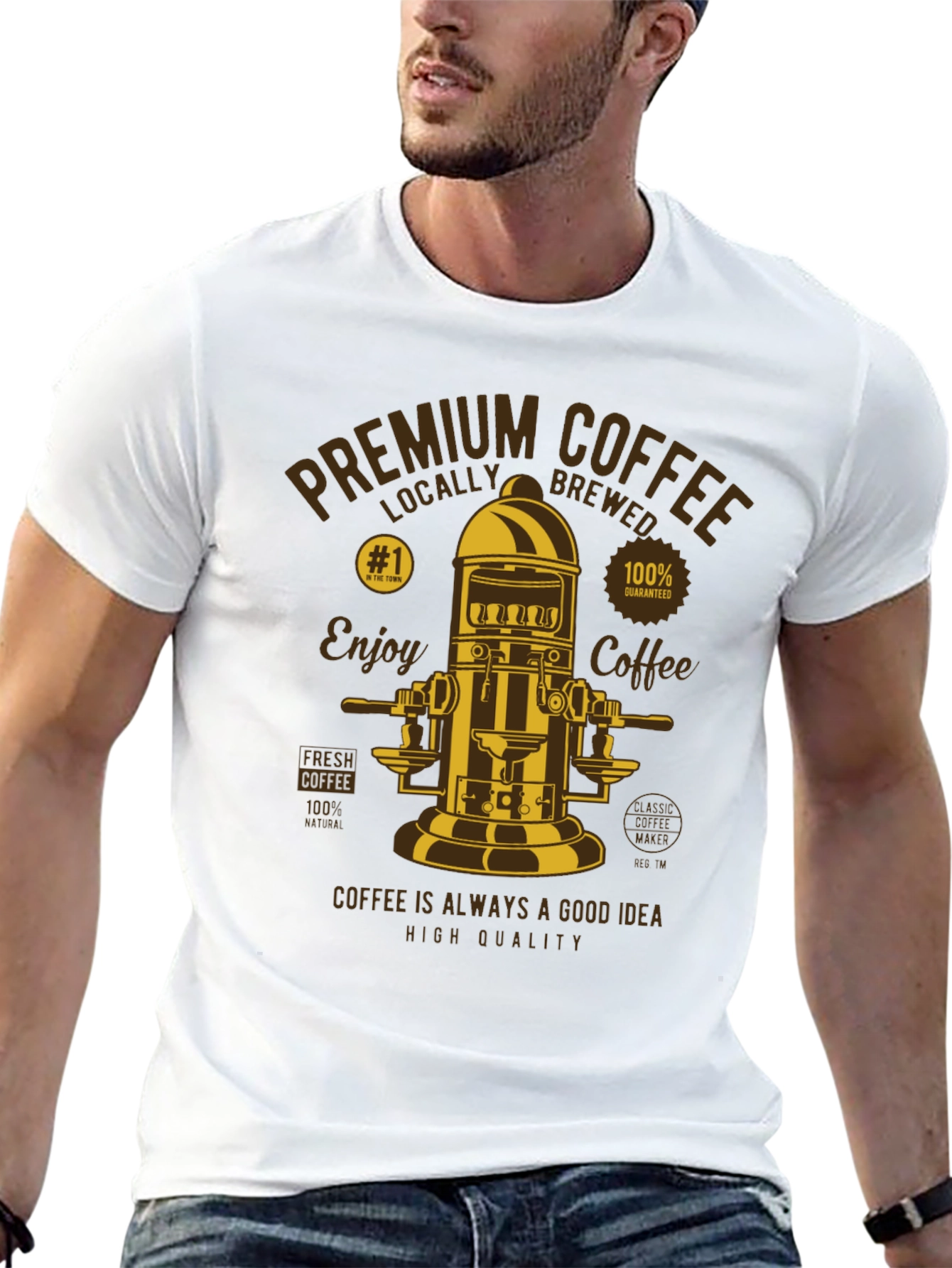 Premium Coffee Graphic Tee - Locally Brewed Style