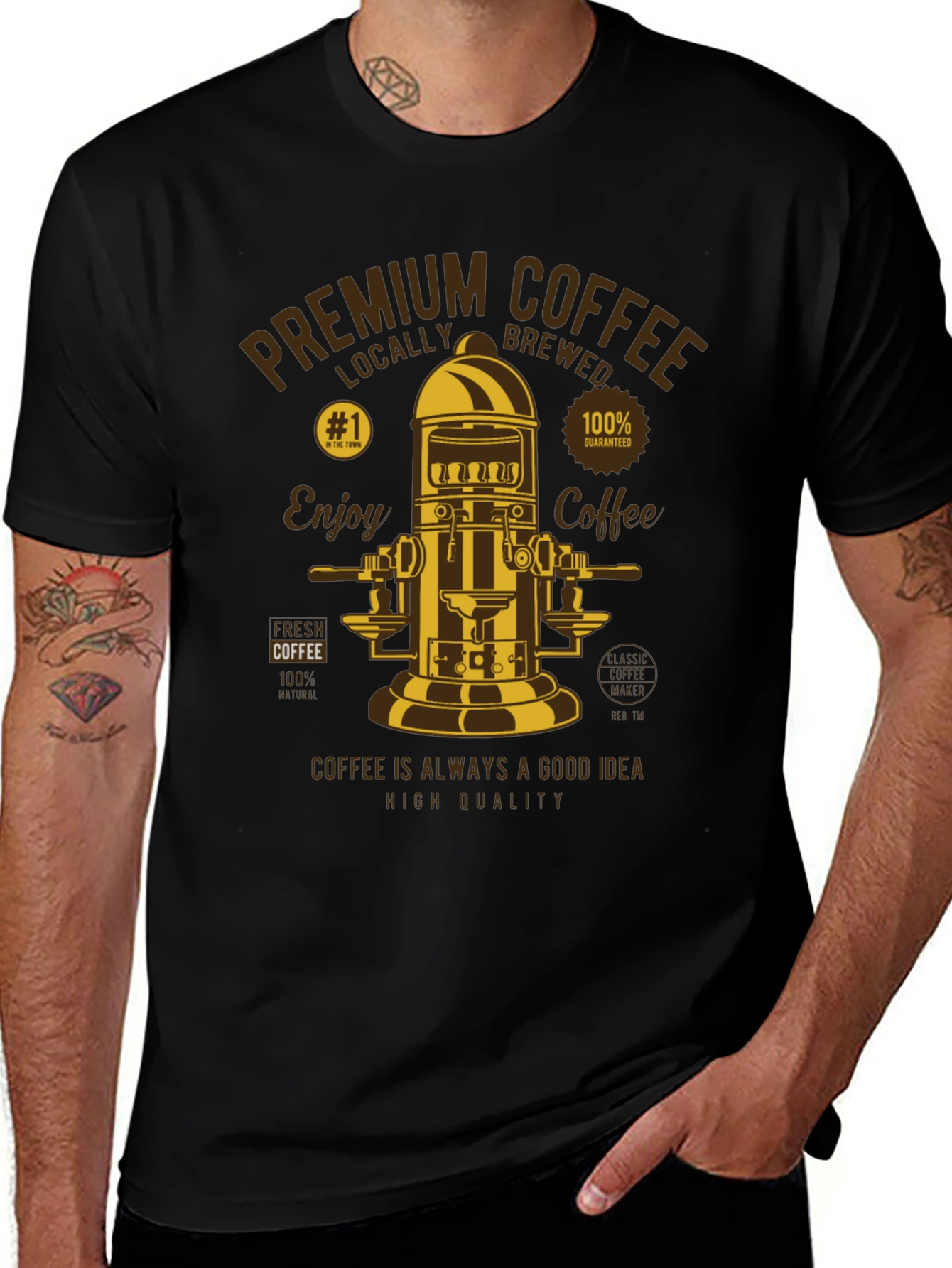 Premium Coffee Graphic Tee - Locally Brewed Style