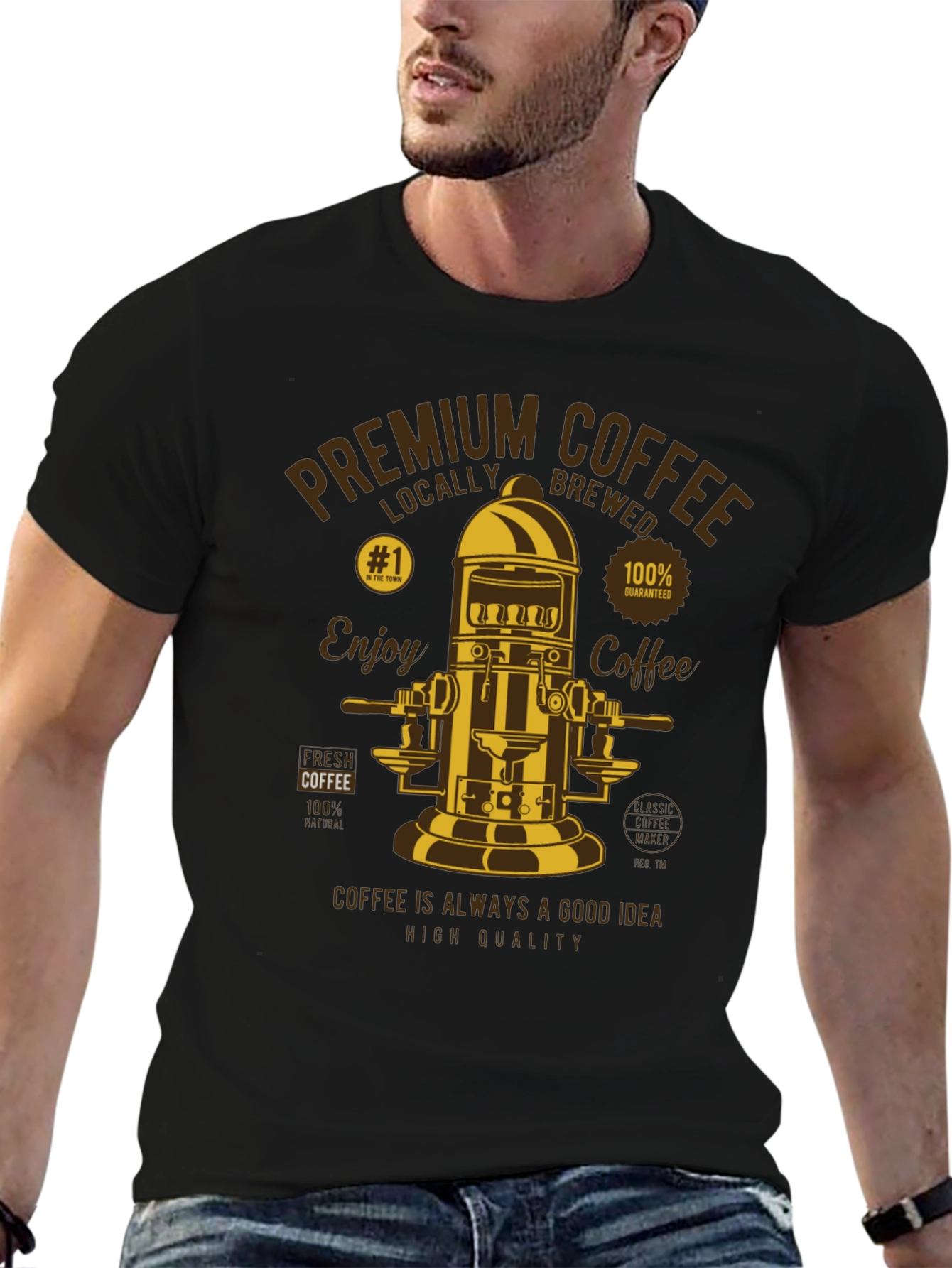 Premium Coffee Graphic Tee - Locally Brewed Style